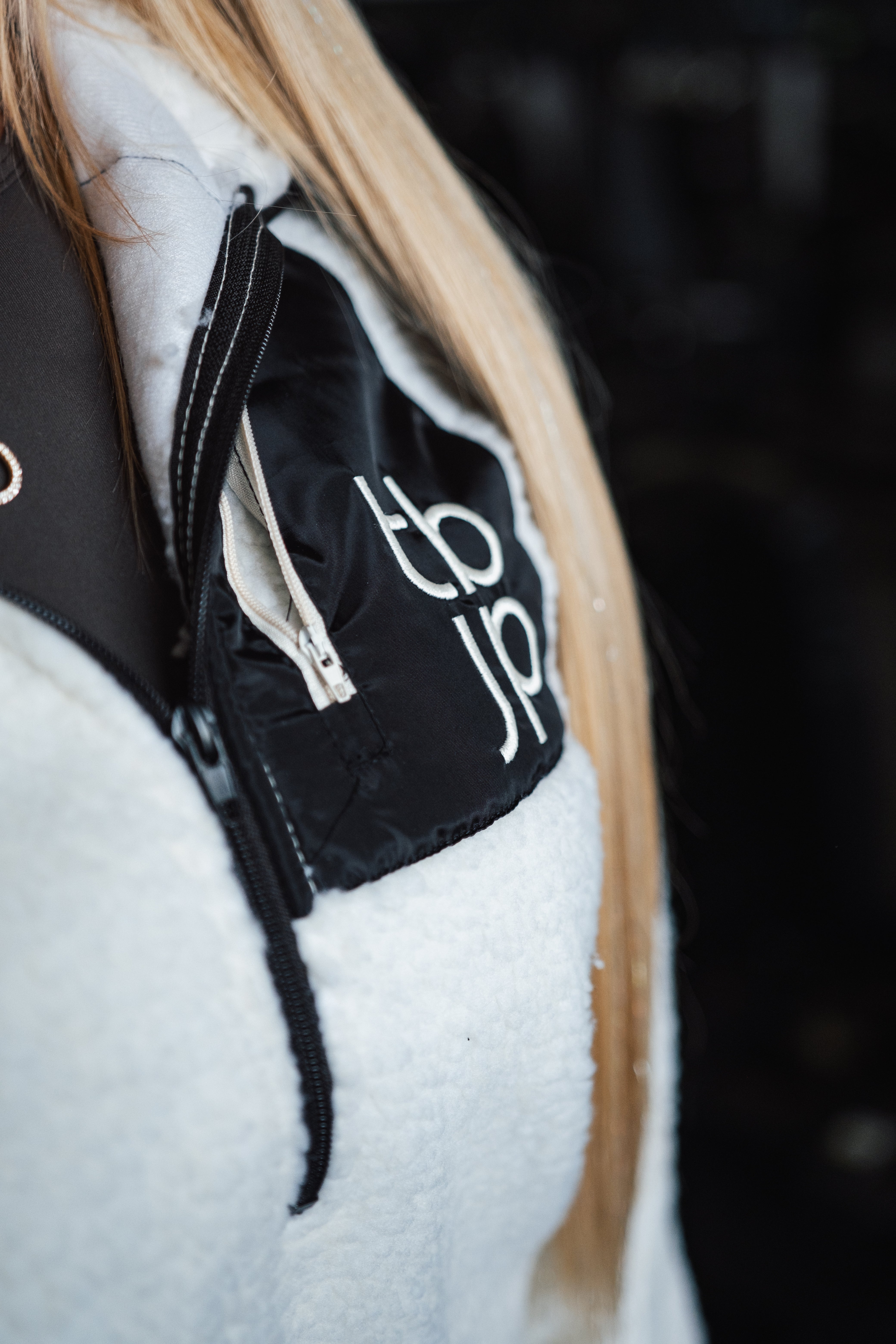 Sherpa Fleece in Cream with Patch Detail