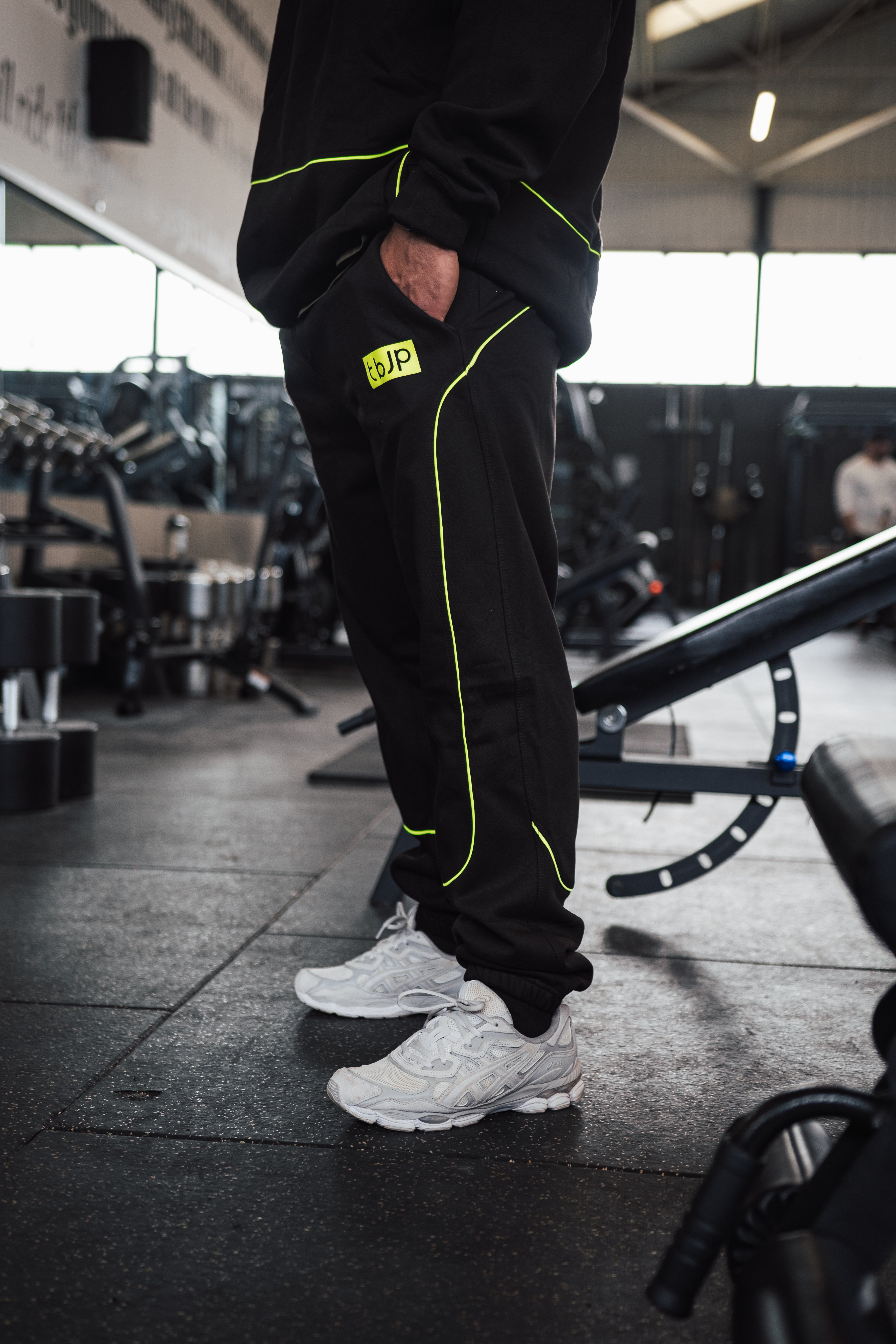 Black & Lime Contrast Joggers