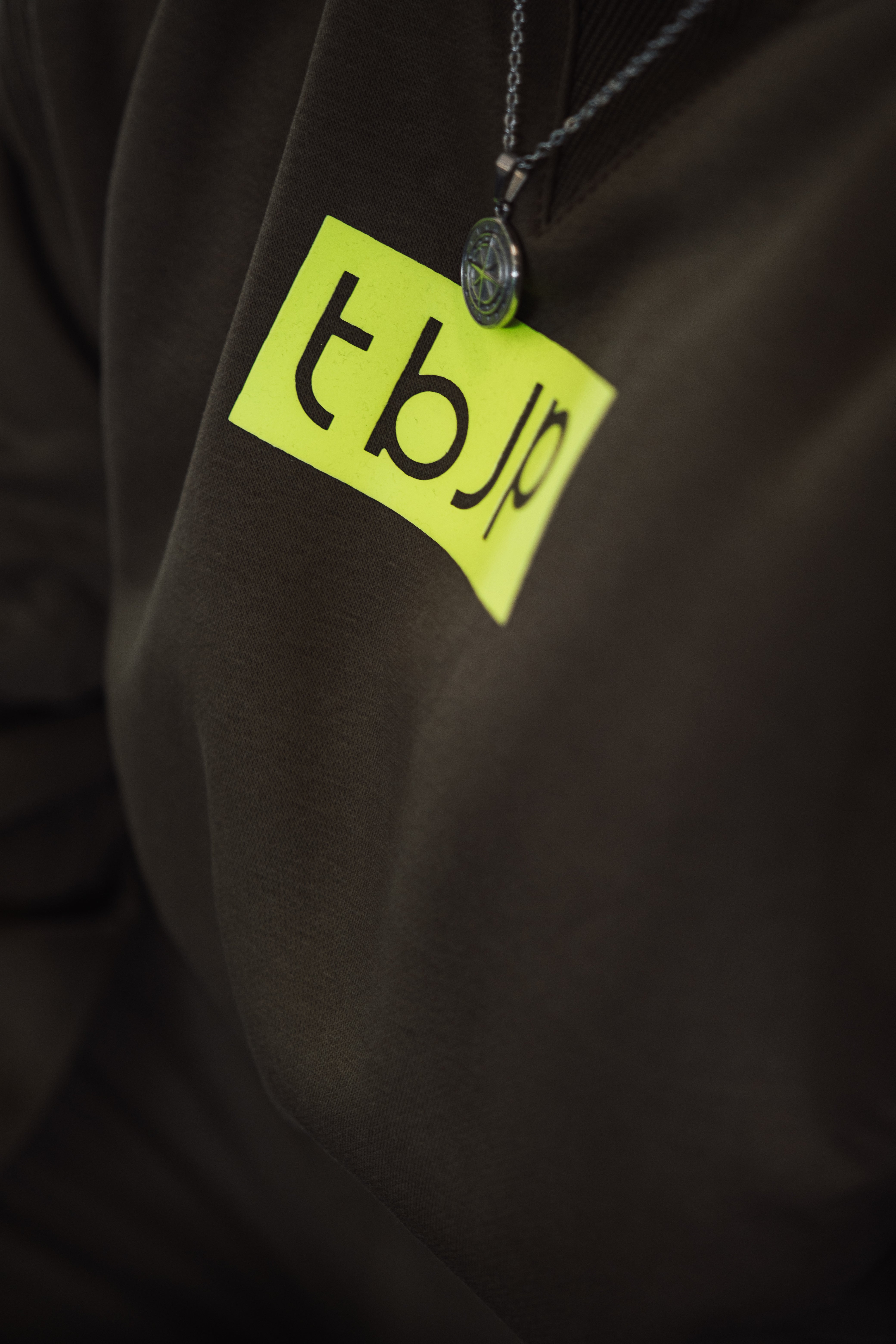Black Hoodie with Lime Piping