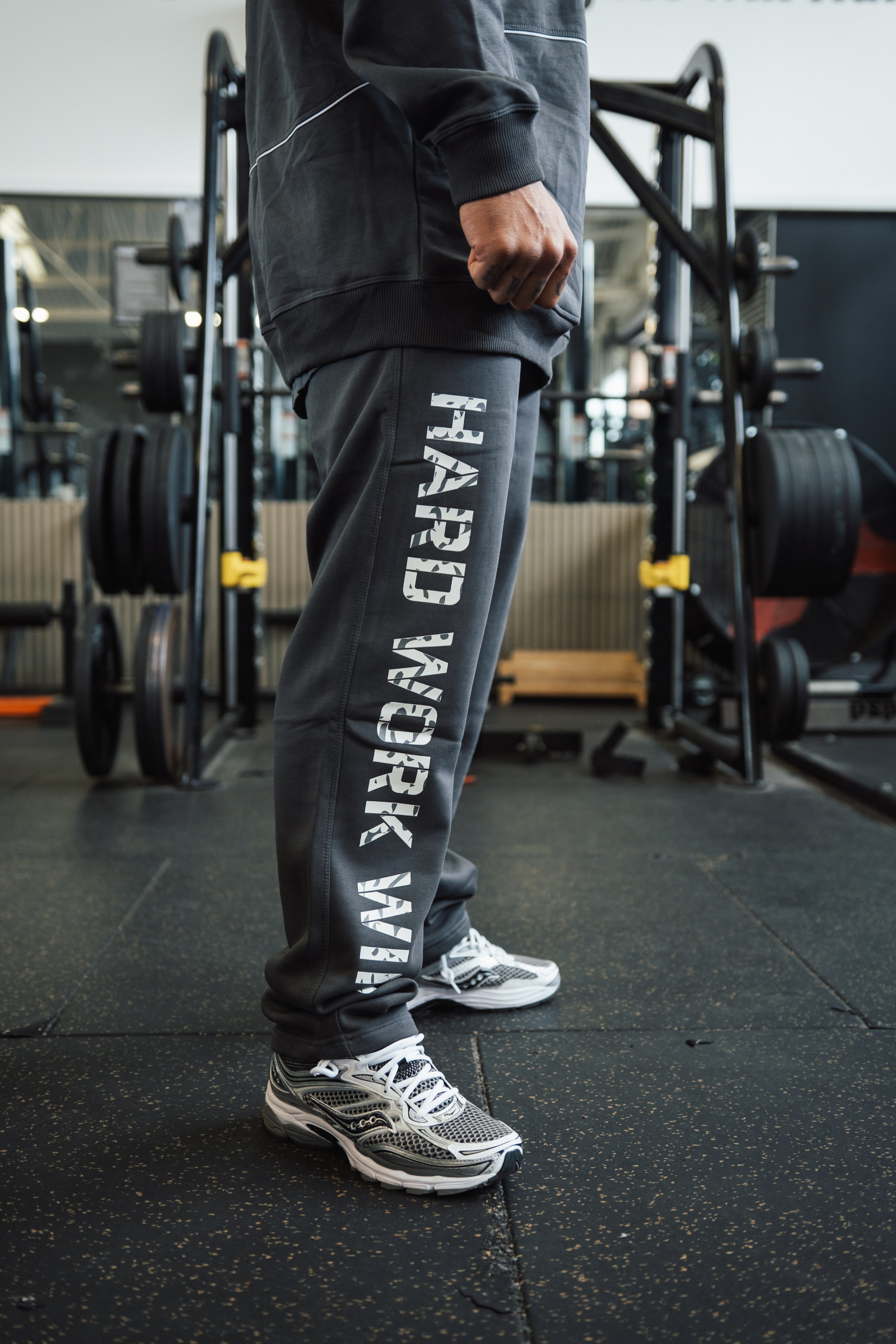 HARD WORK WINS Joggers in Grey