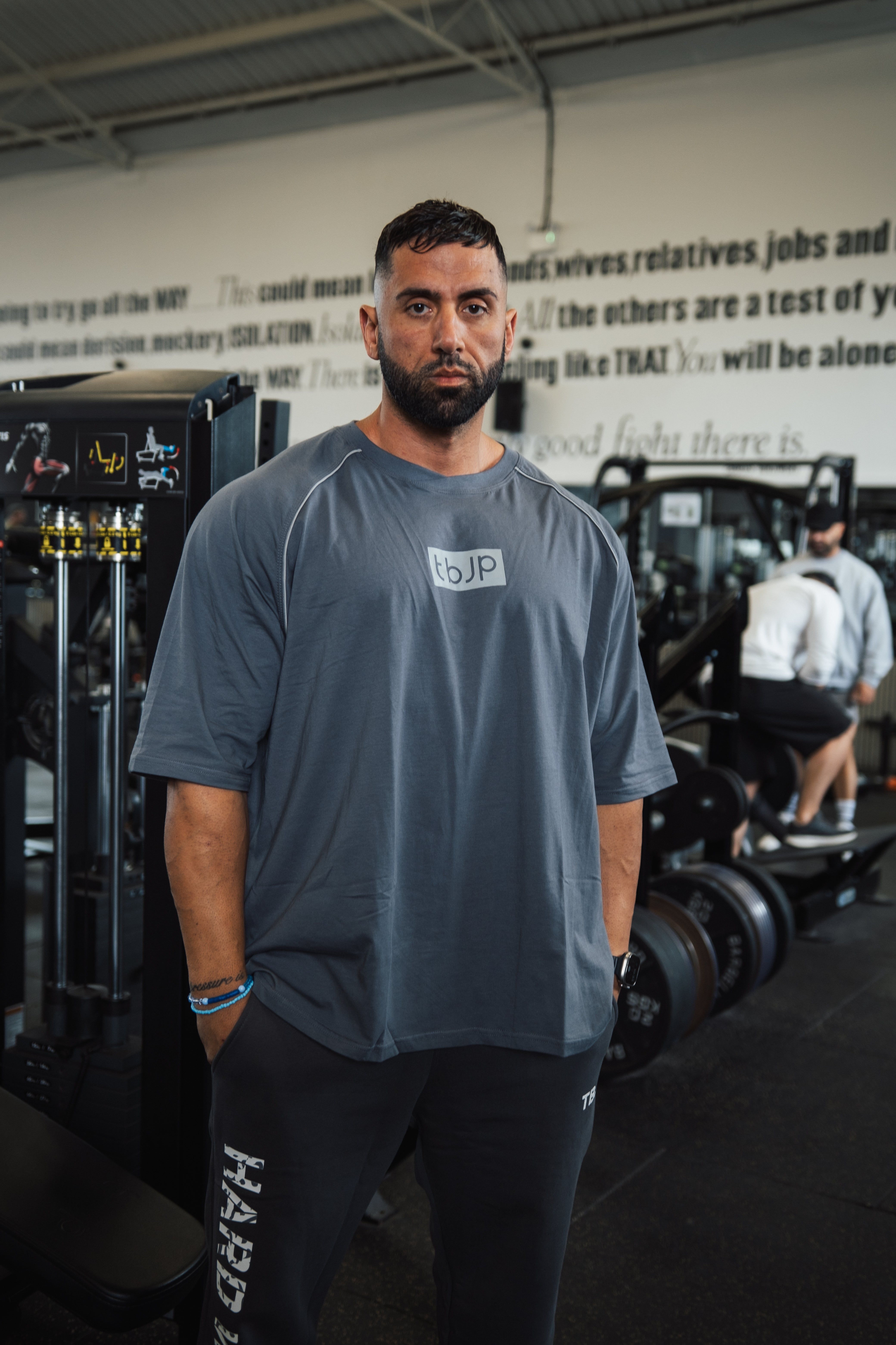 Raglan Tee in Grey with Light Grey Detail