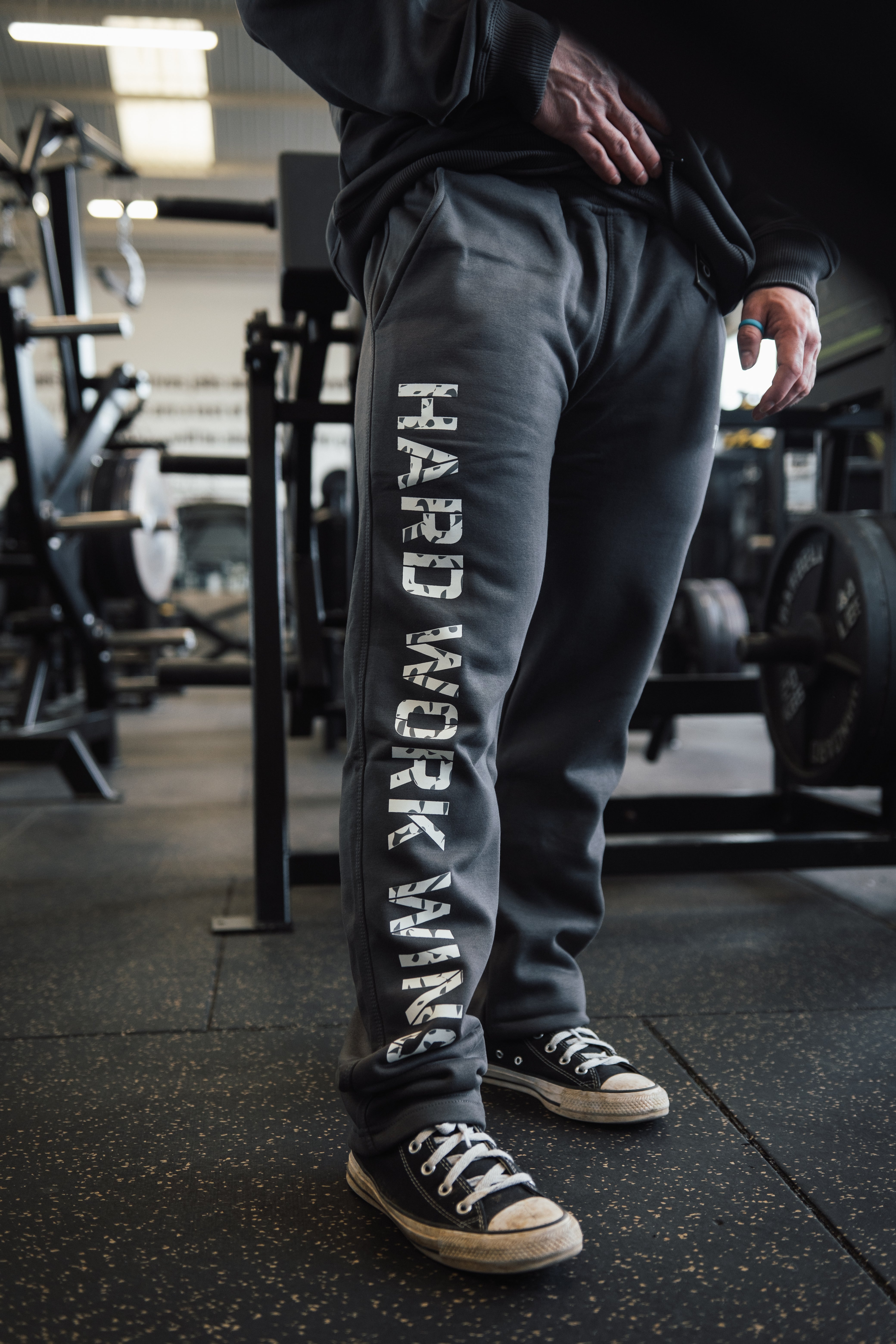 HARD WORK WINS Joggers in Grey