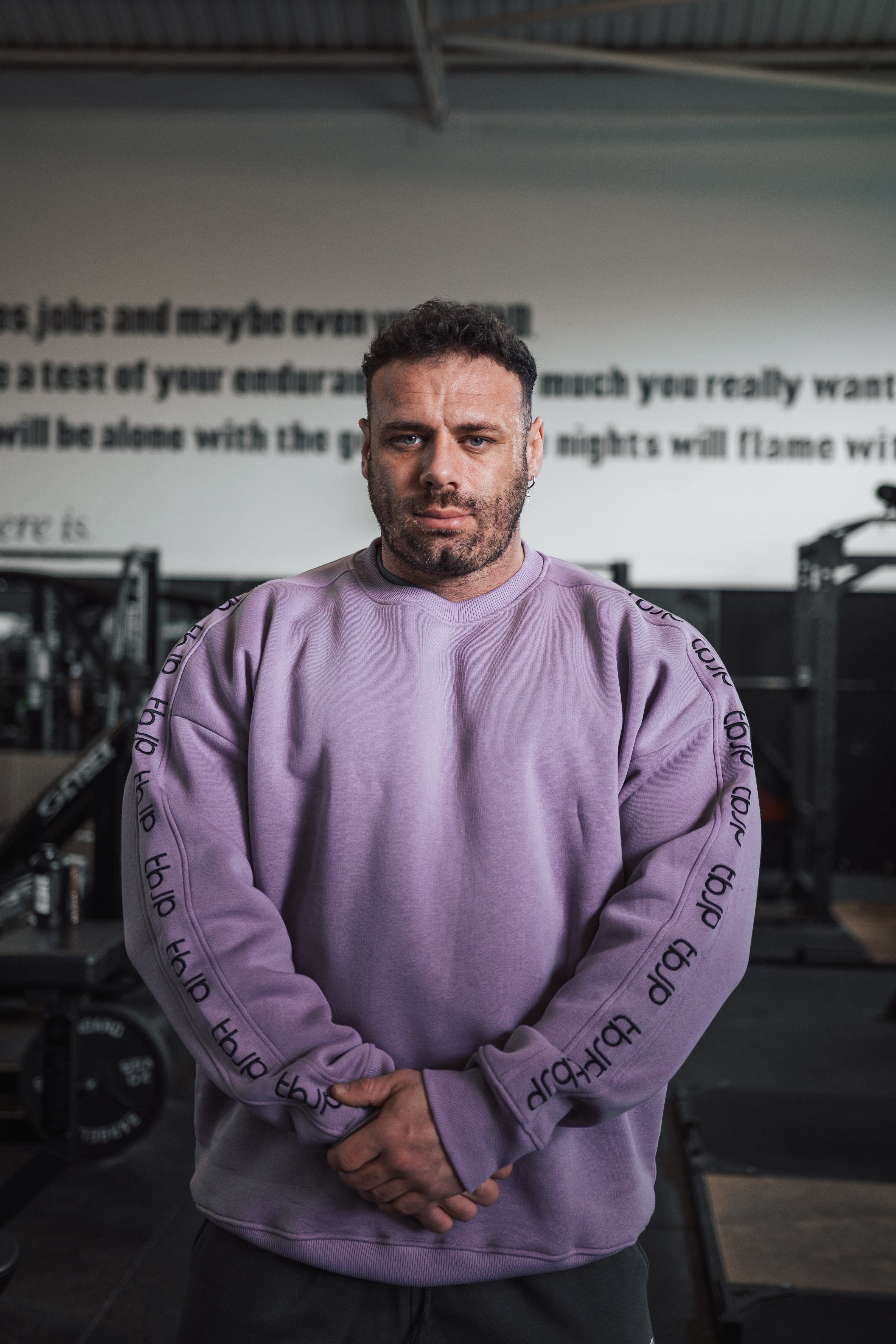 Dusky Lilac Sweater with Embroidered tbJP Arm Logo