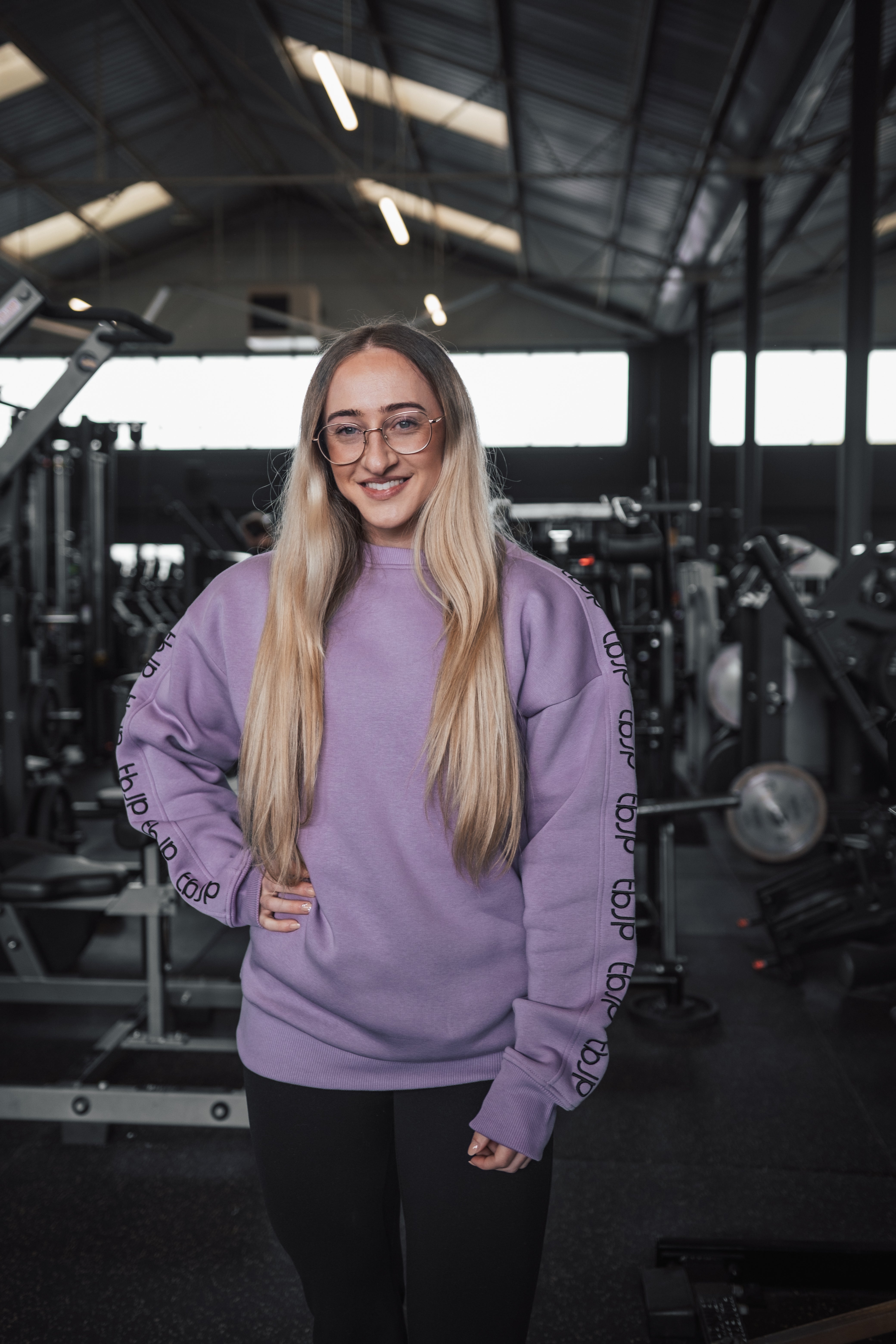 Dusky Lilac Sweater with Embroidered tbJP Arm Logo