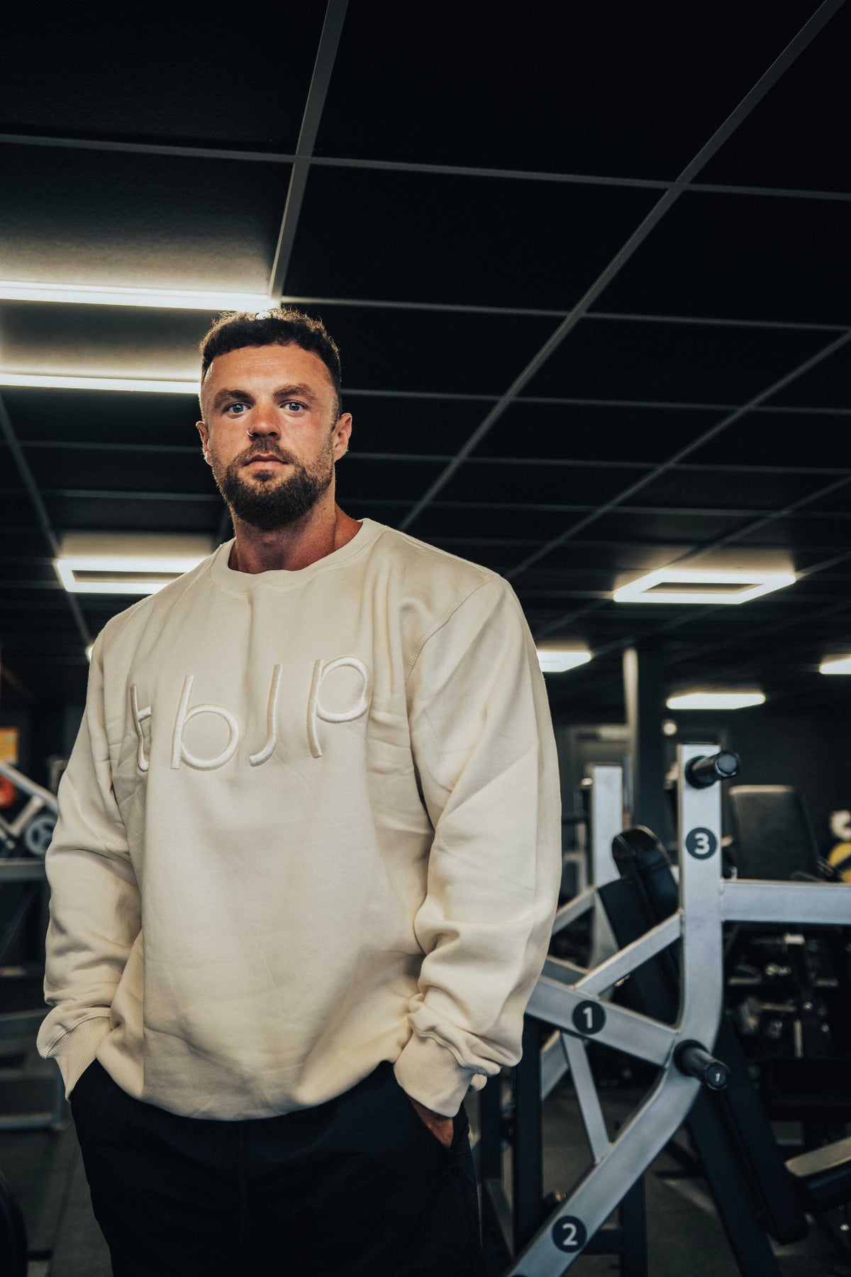 Embroidered Sweater with tbJP Logo in Cream