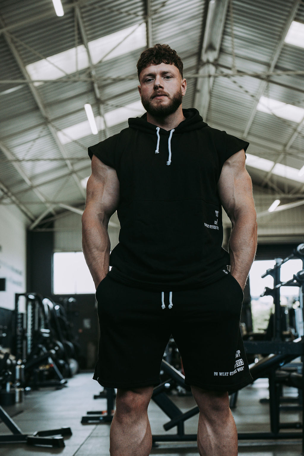 Do What Other Wont Sleeveless Hoodie in Black