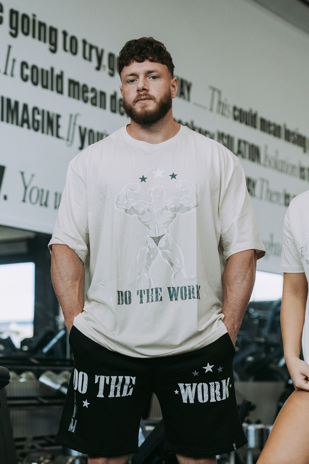 Double Bicep Tee in Cream