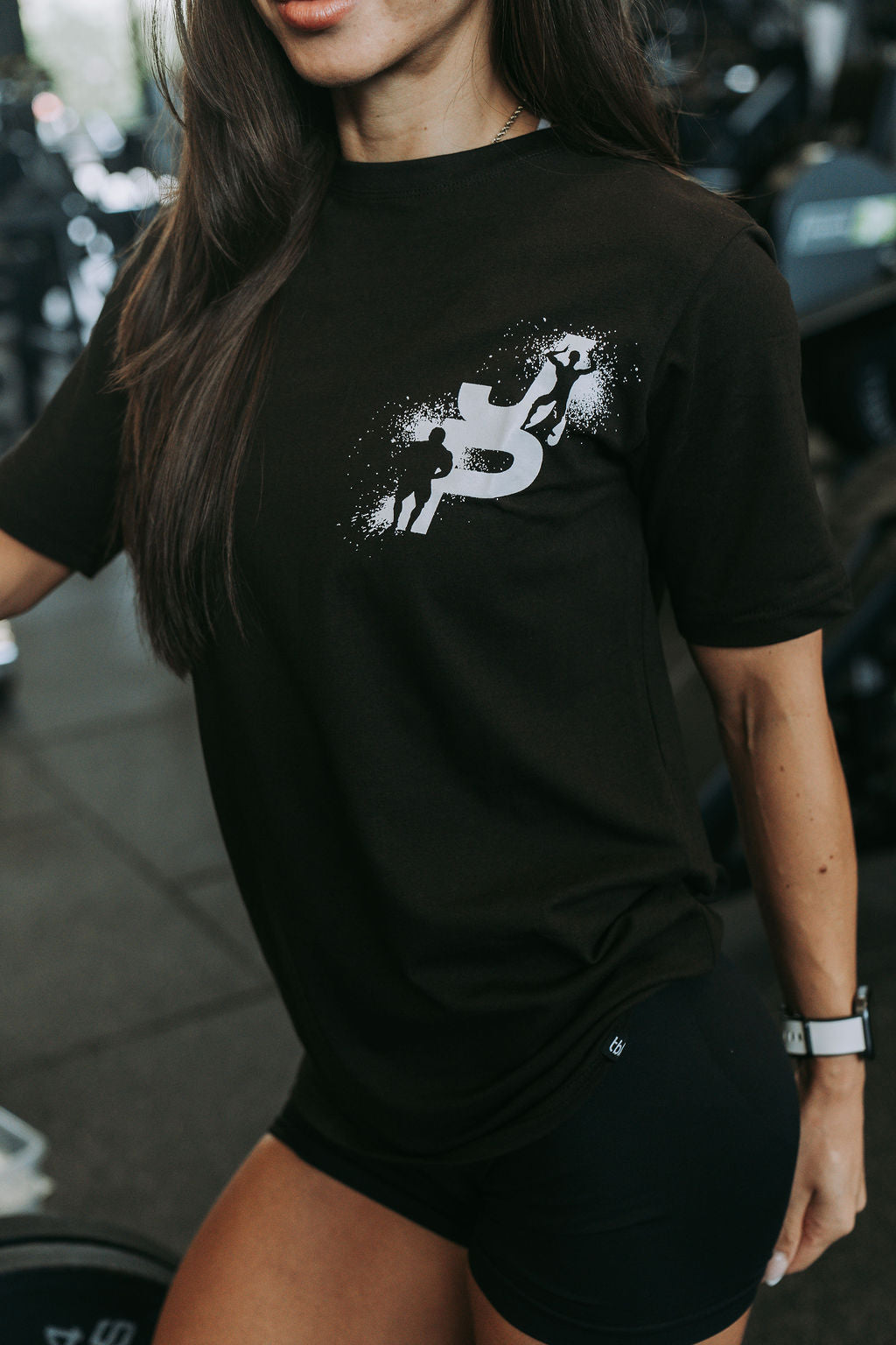 Floral Design Tshirt in Black