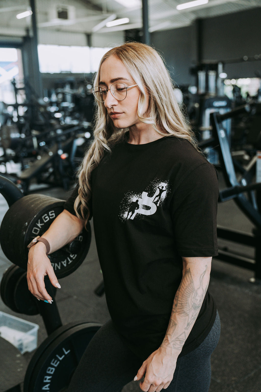 Floral Design Tshirt in Black