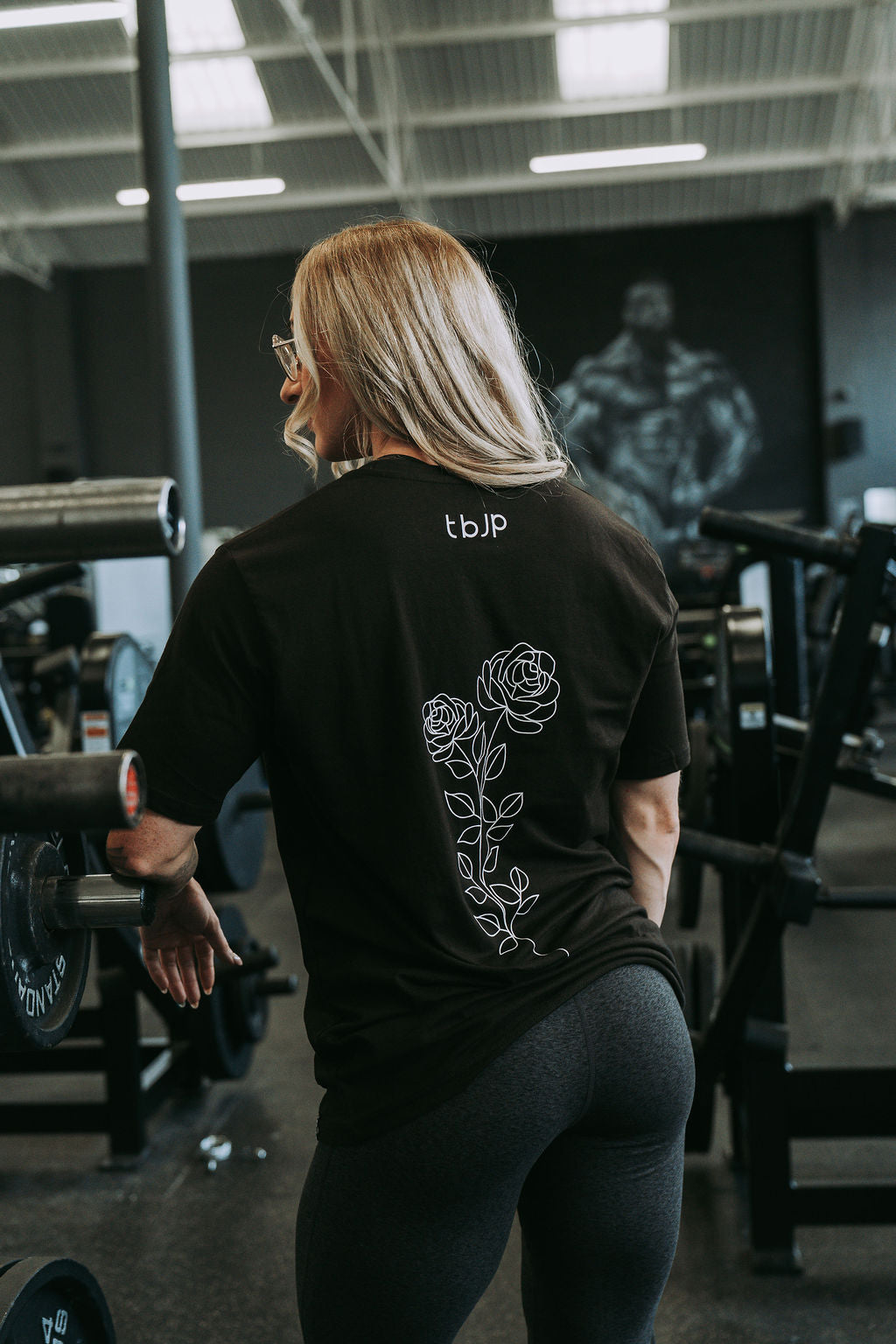 Floral Design Tshirt in Black