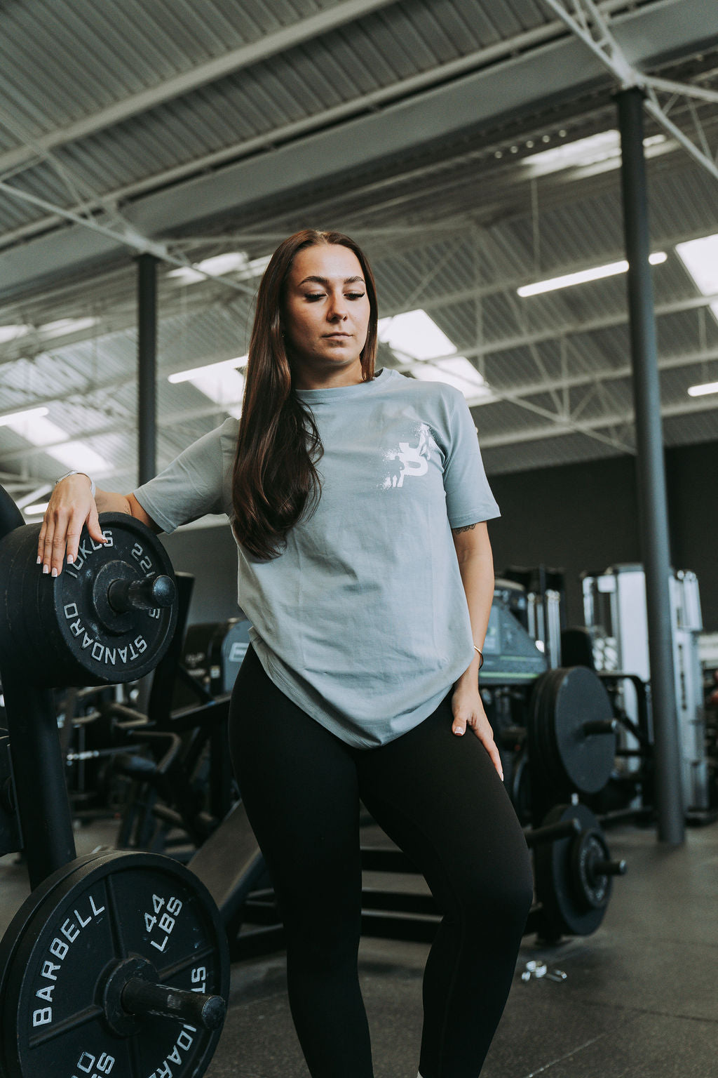 Floral Design Tshirt in grey