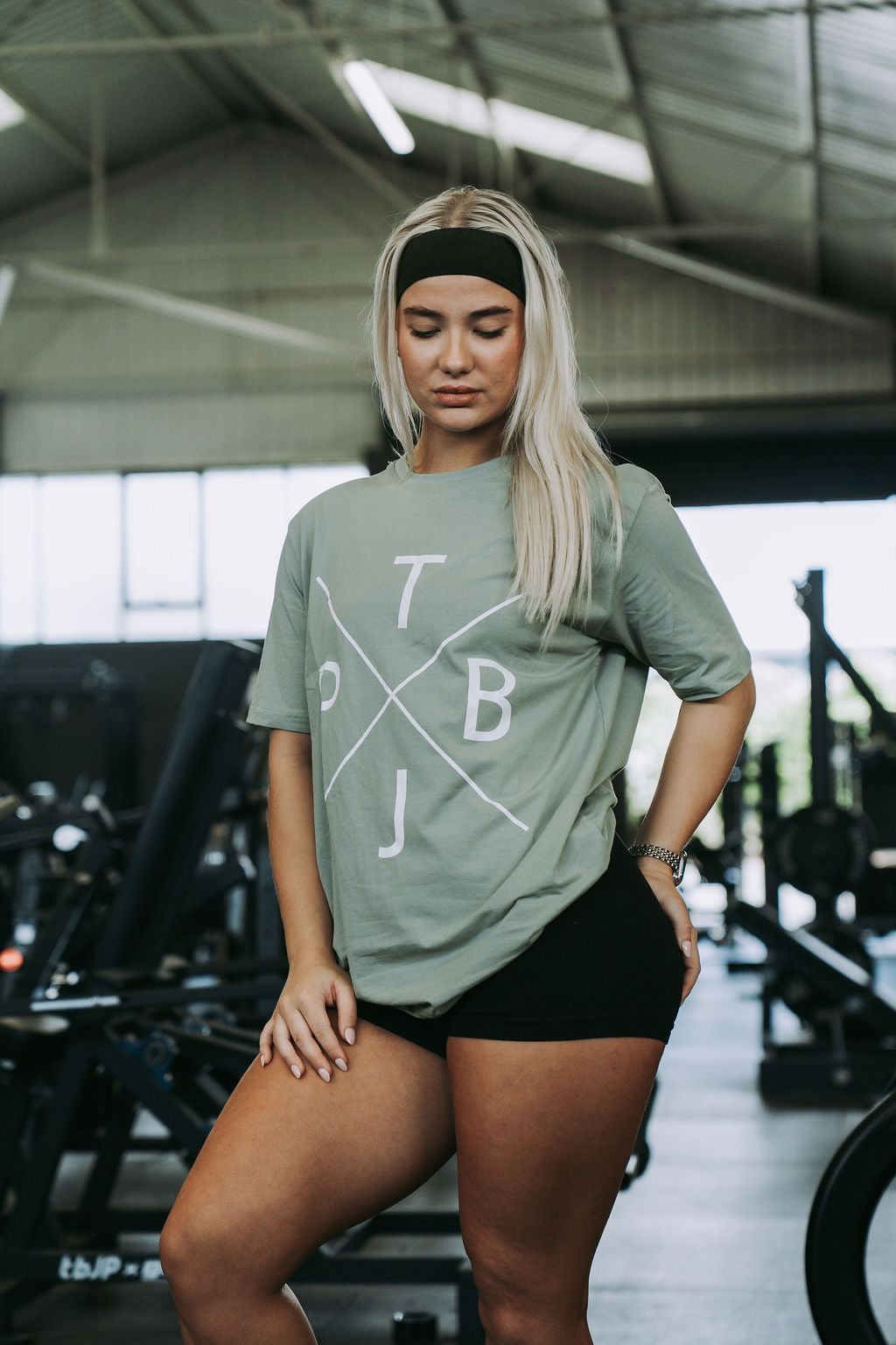X Graphic Tshirt in Sage Green