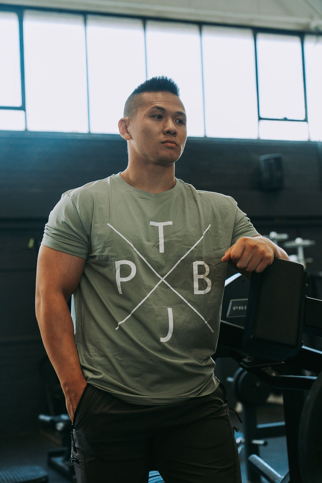 X Graphic Tshirt in Sage Green