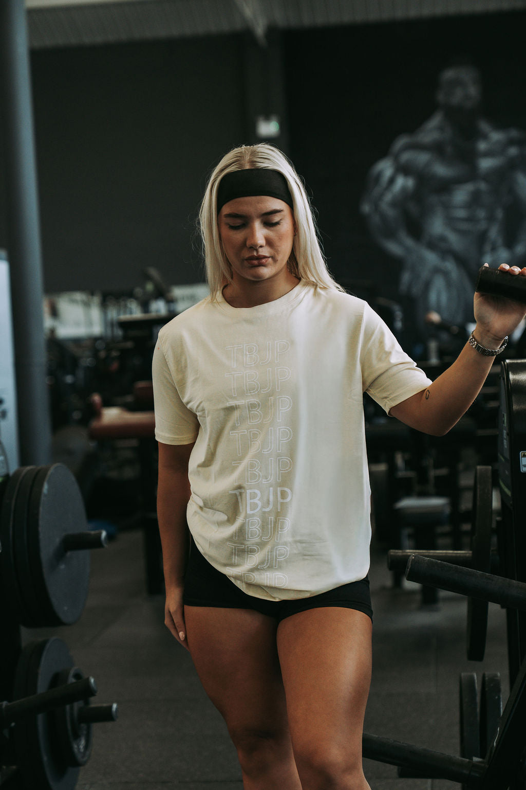 Repeat Logo Tshirt in Cream