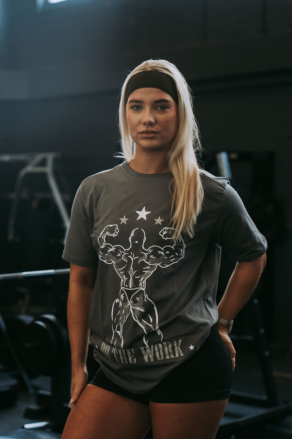 Double Bicep Tee in Grey