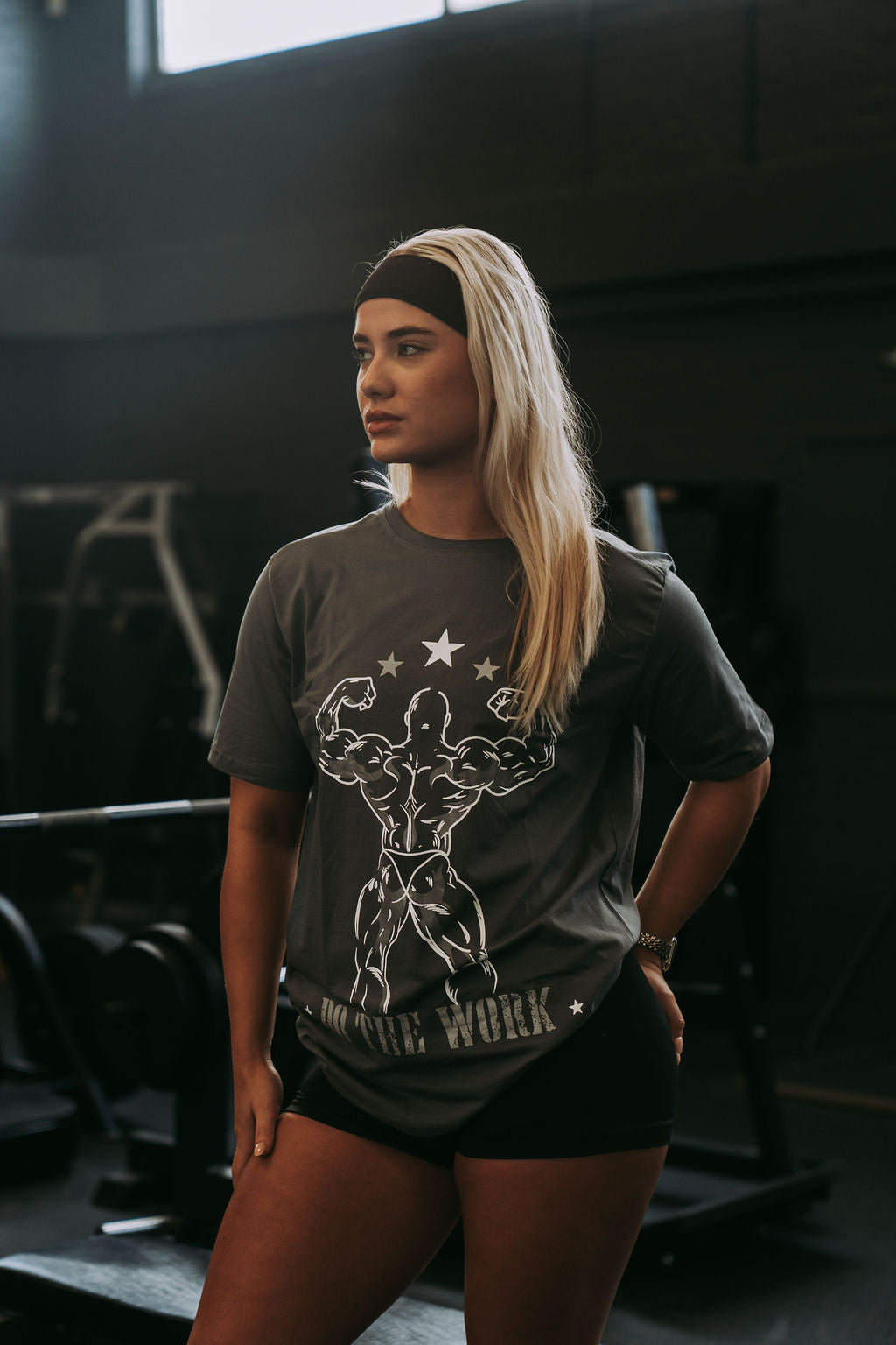 Double Bicep Tee in Grey