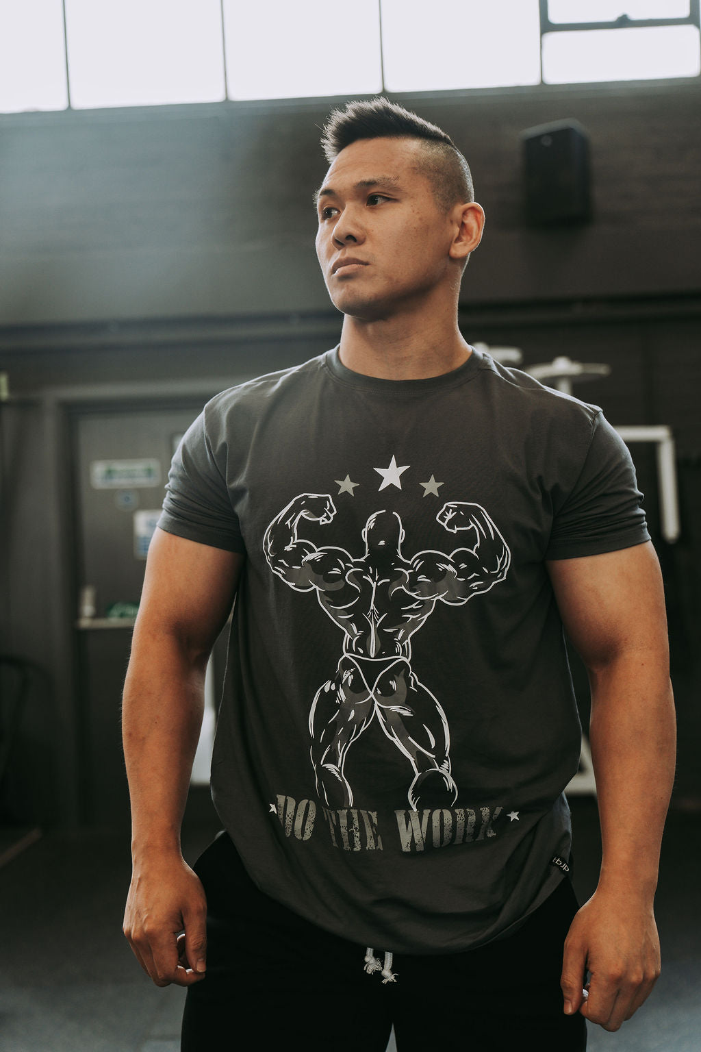 Double Bicep Tee in Grey