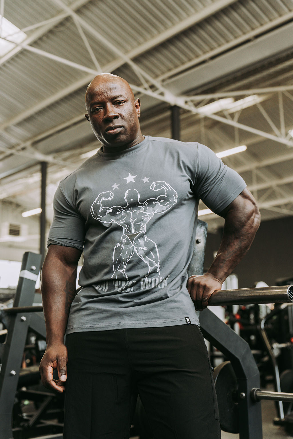 Double Bicep Tee in Grey