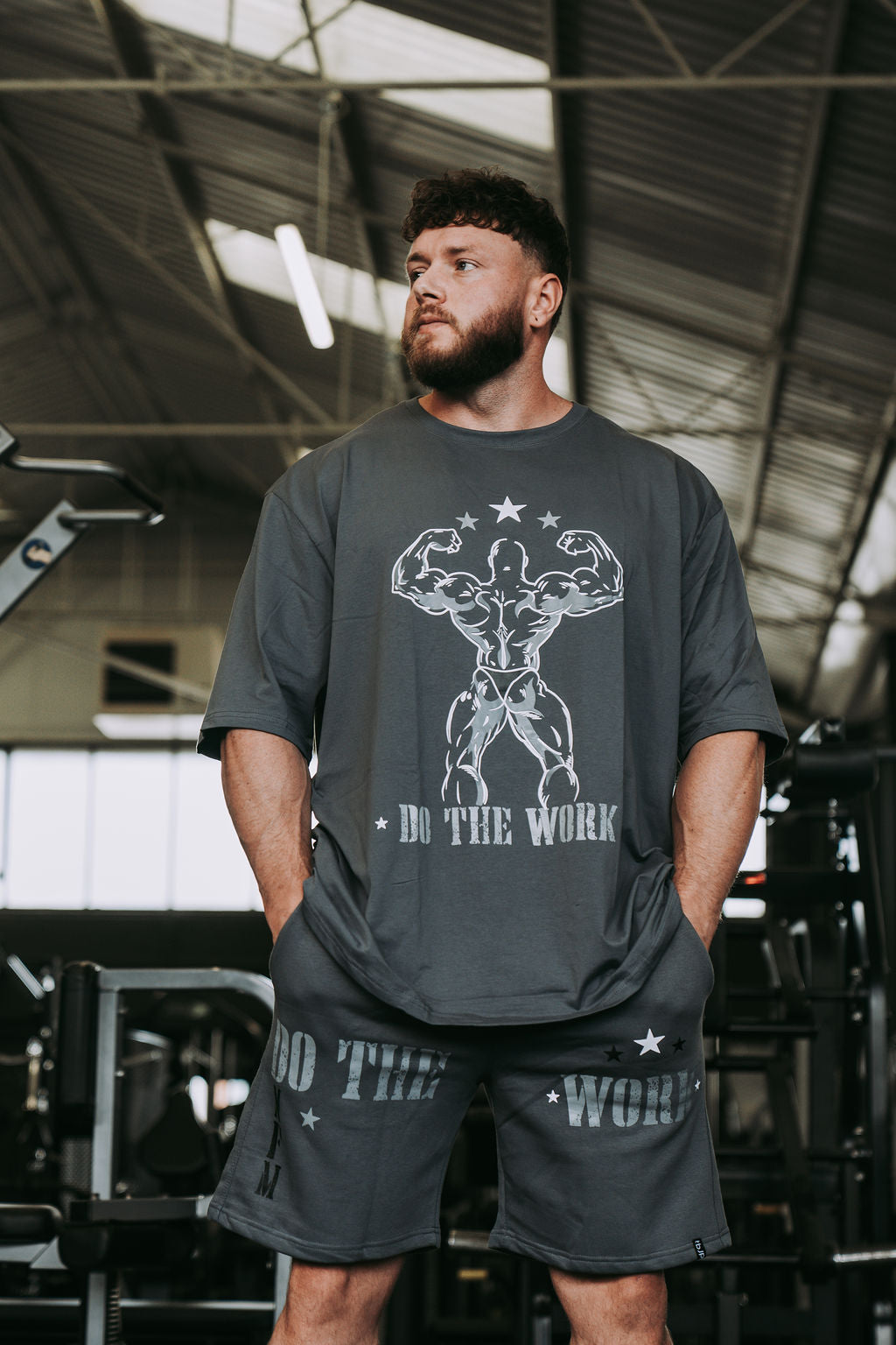 Double Bicep Tee in Grey