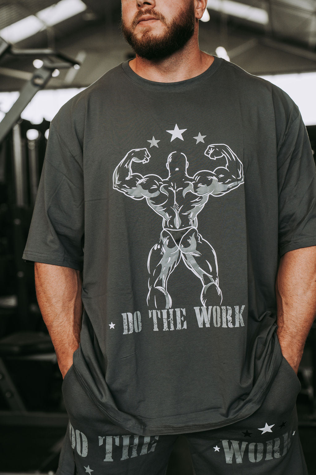 Double Bicep Tee in Grey