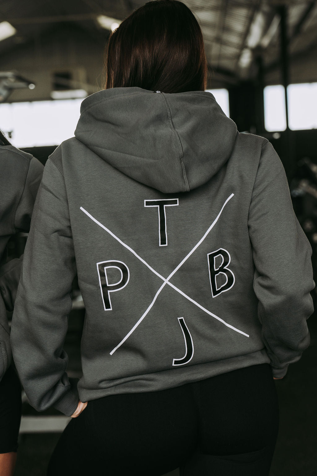 X Graphic Hoodie in Grey