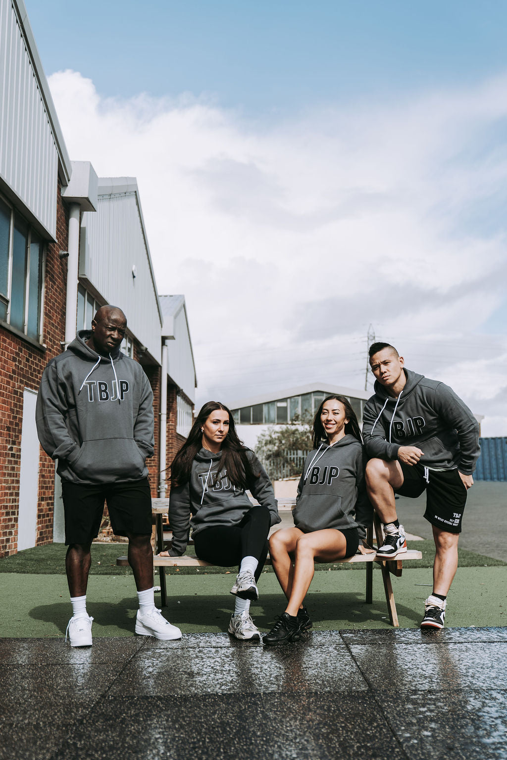 X Graphic Hoodie in Grey