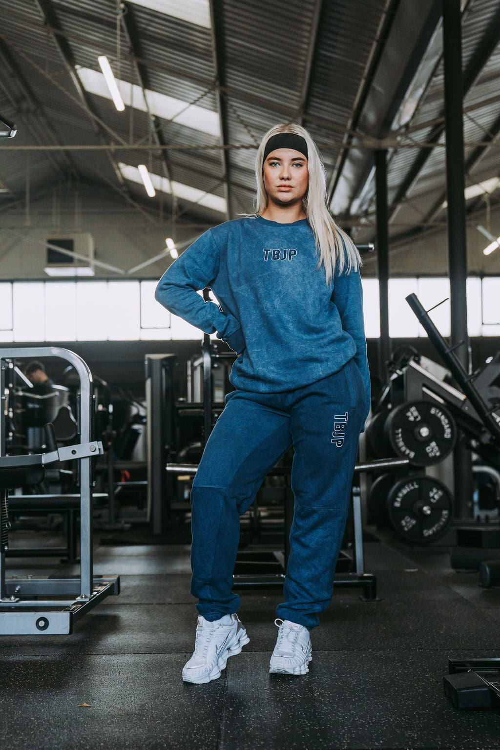 Do The Work Sweater in Acid Wash Blue