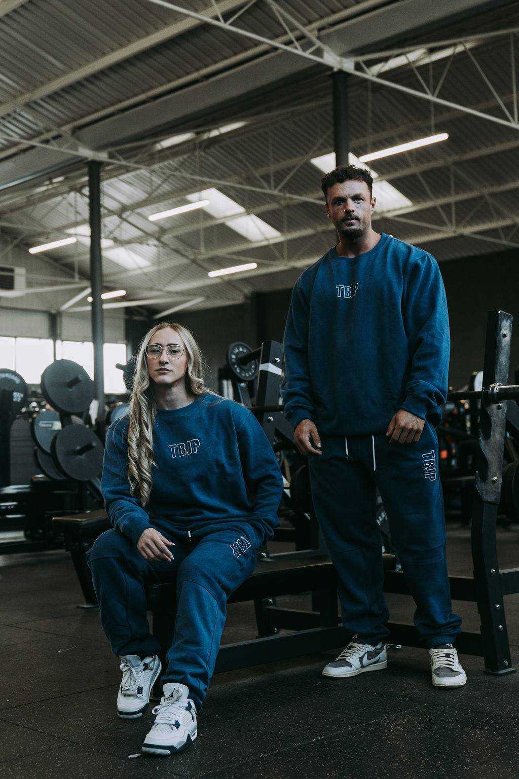 Do The Work Joggers in Acid wash Blue