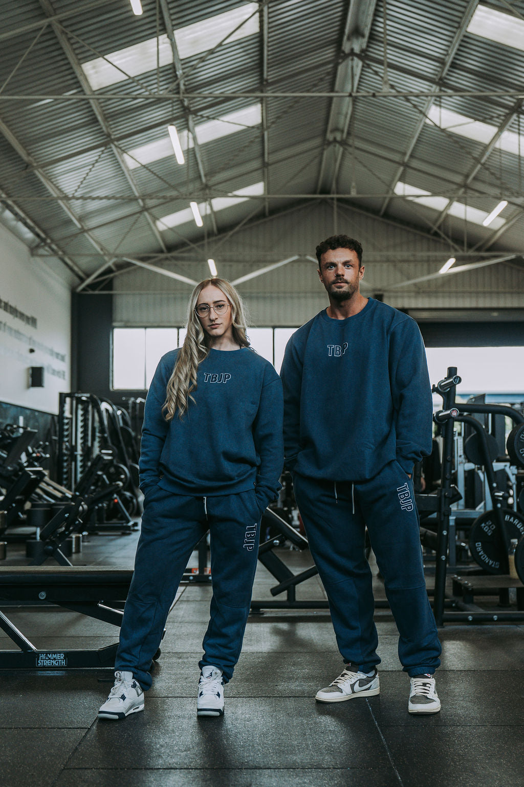 Do The Work Joggers in Acid wash Blue