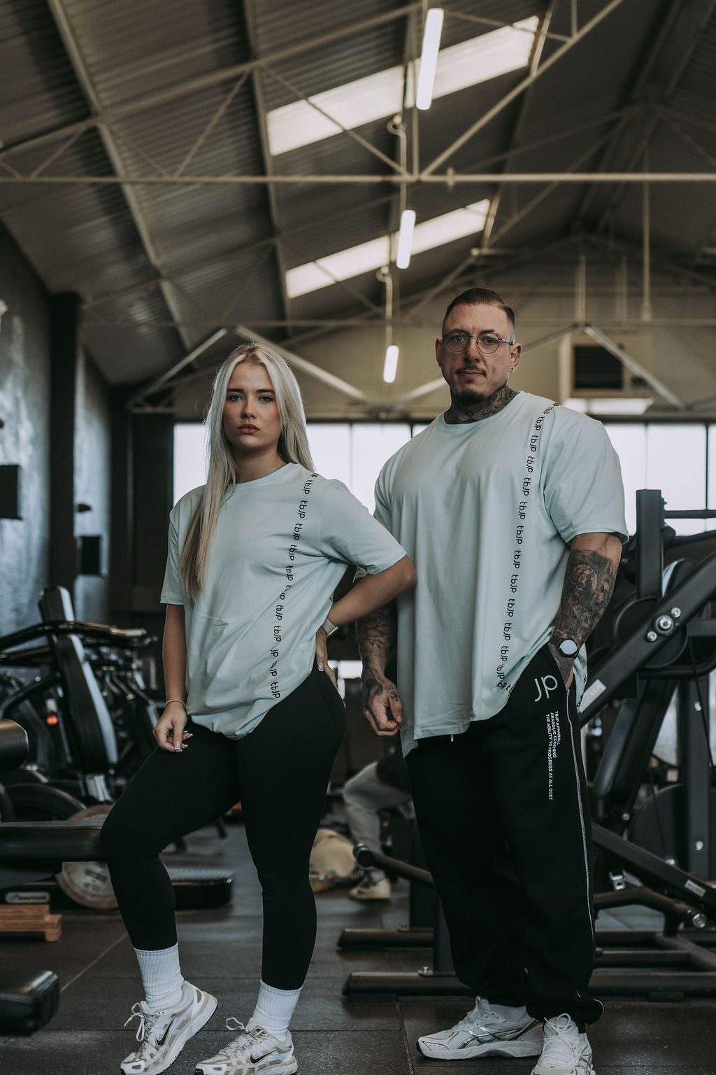 Vertical Embossed Tee in Mint Green