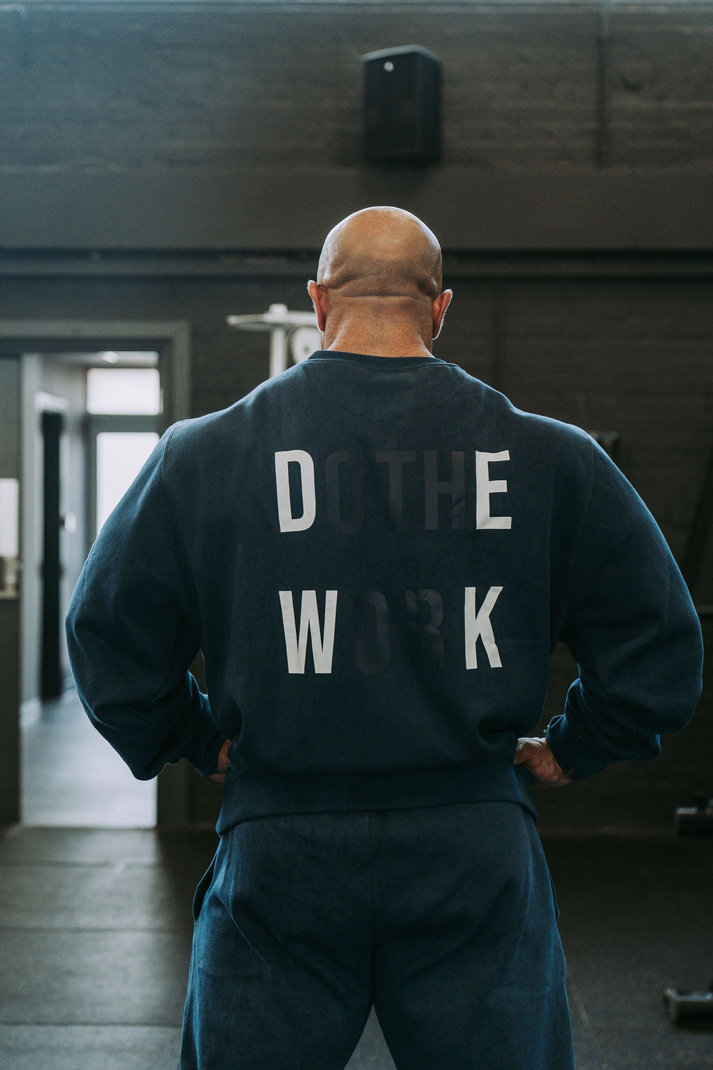 Do The Work Sweater in Acid Wash Blue