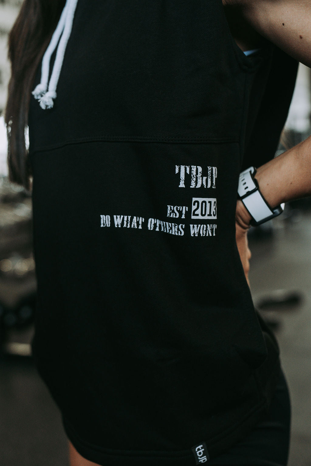 Do What Other Wont Sleeveless Hoodie in Black