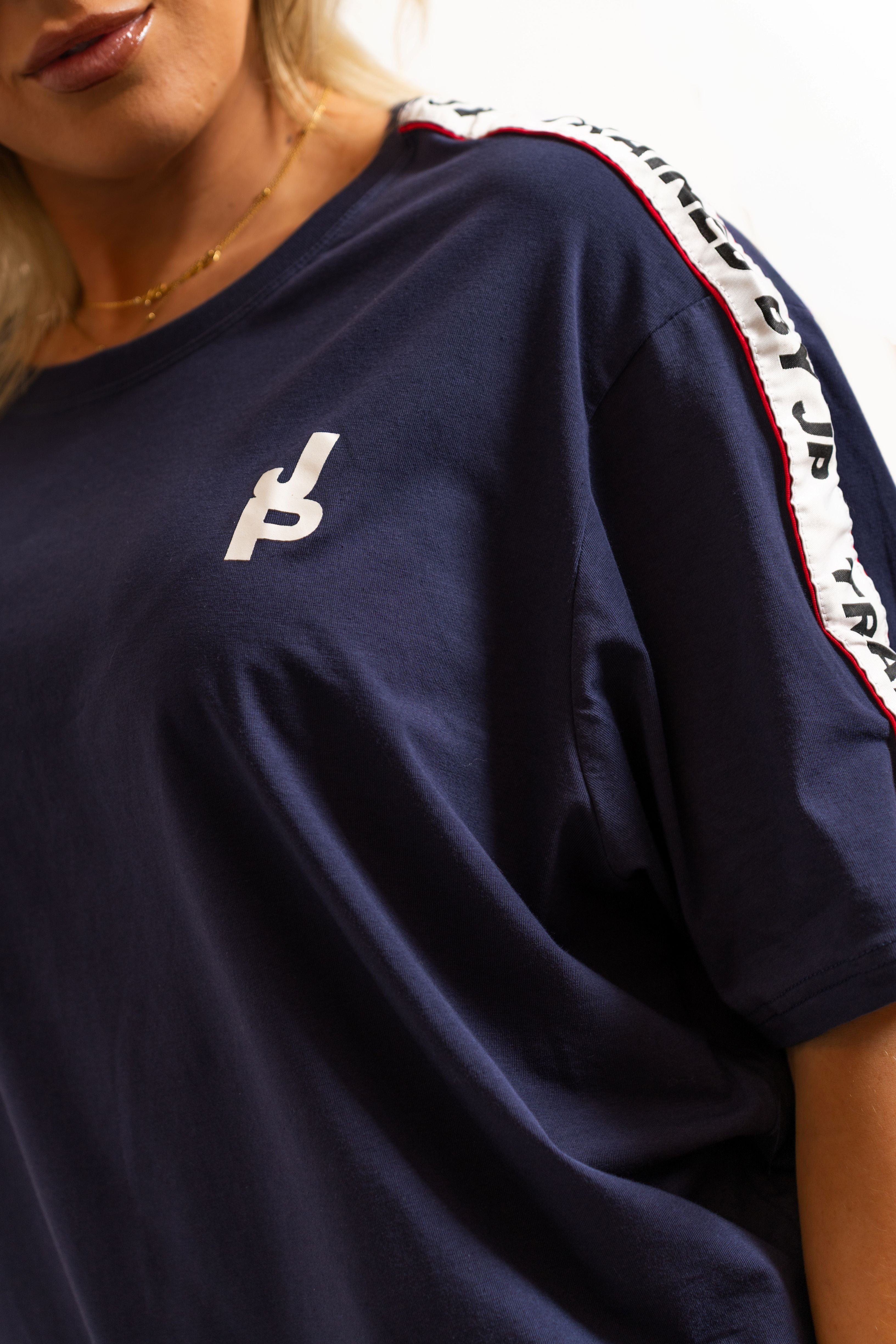 Blue and Red Piped Tee