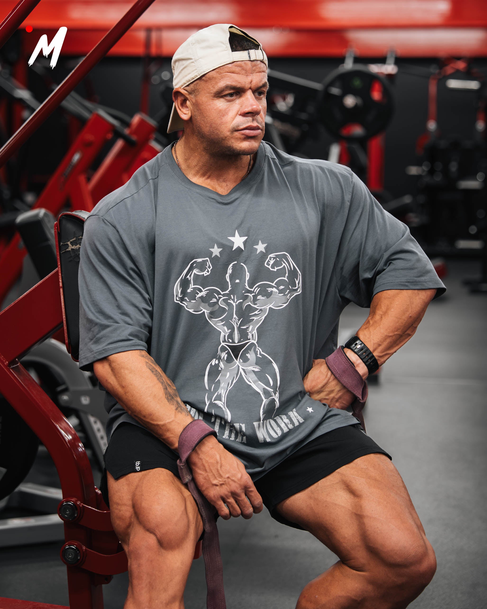 Double Bicep Tee in Grey