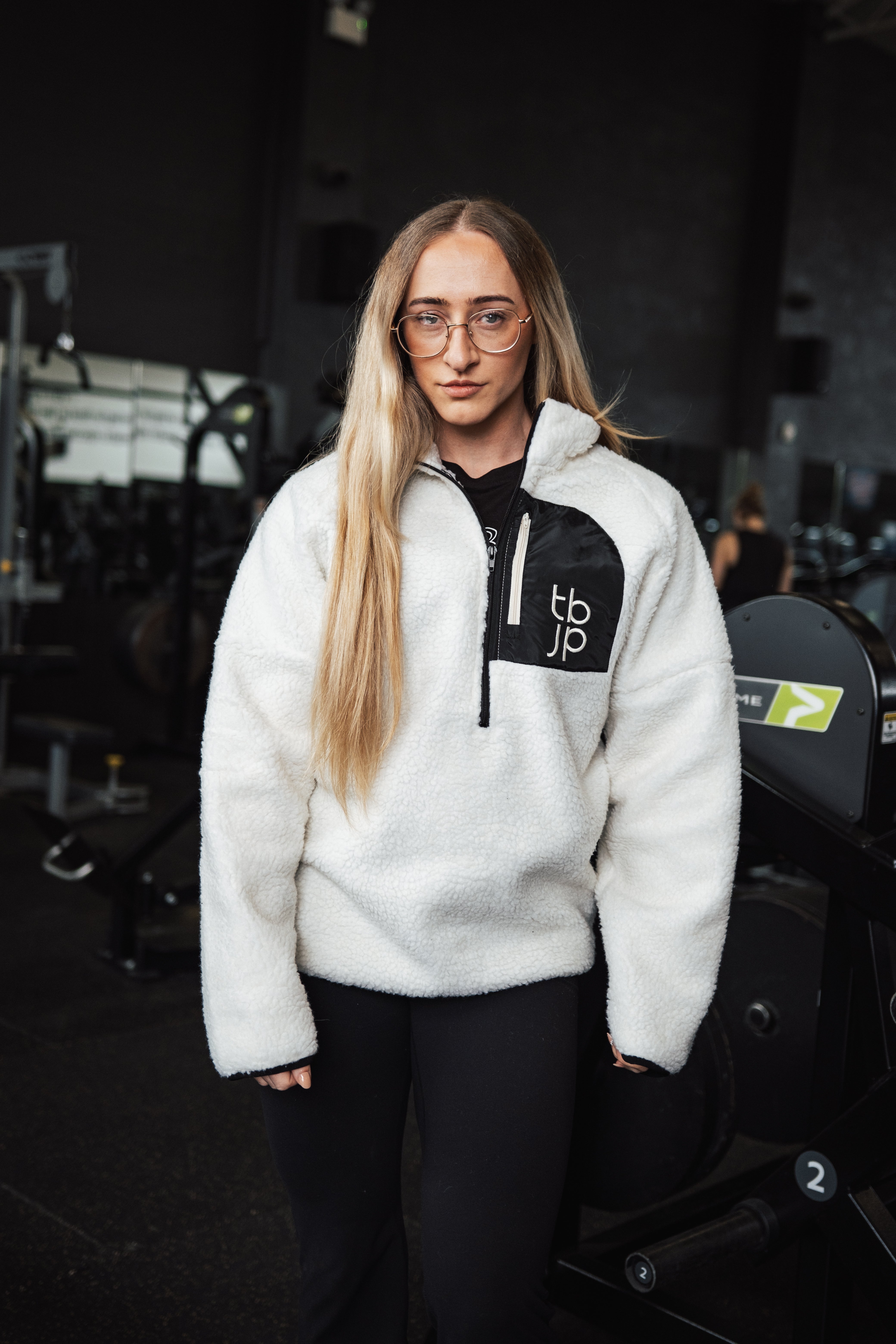 Sherpa Fleece in Cream with Patch Detail