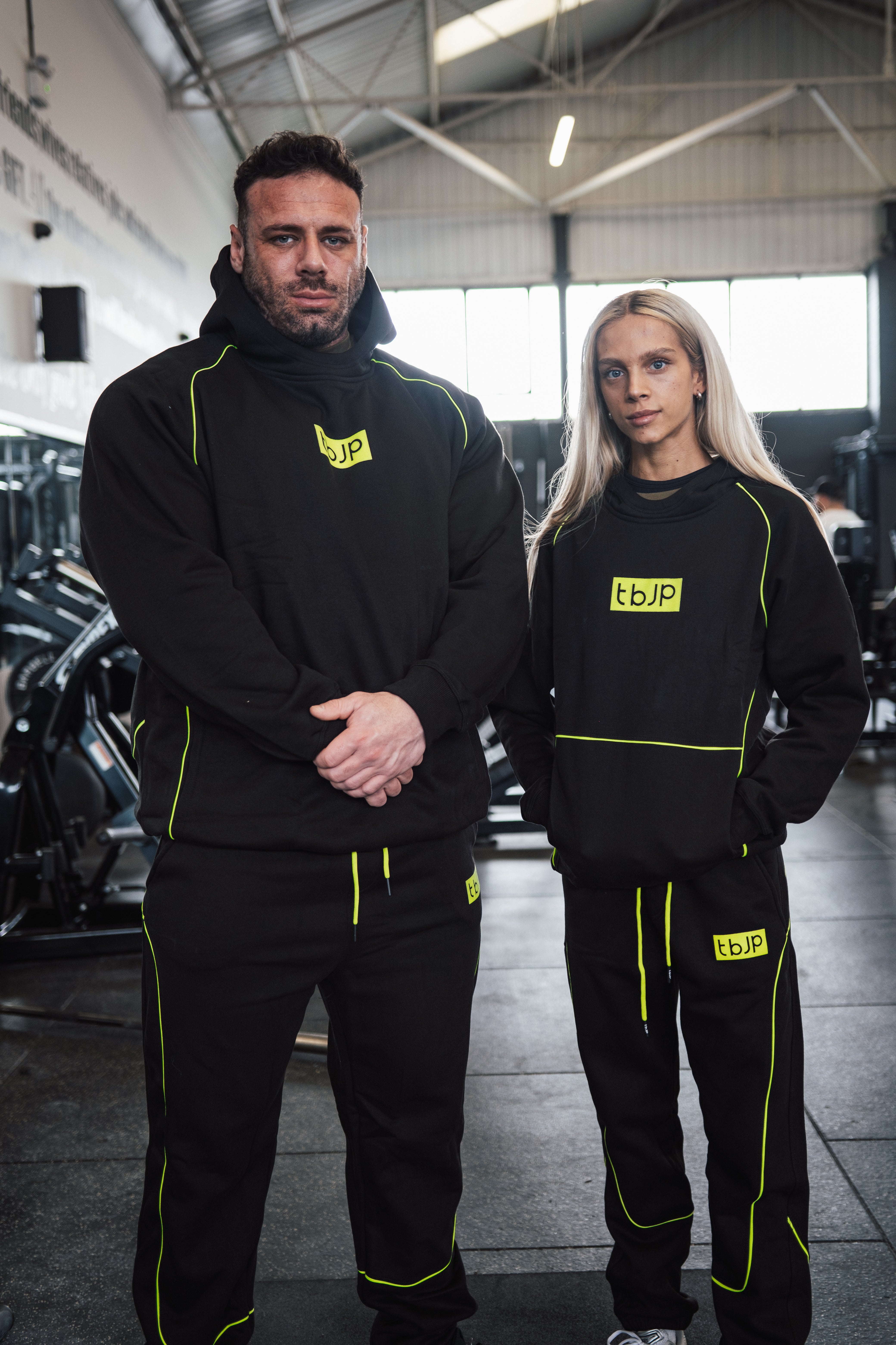 Black Hoodie with Lime Piping