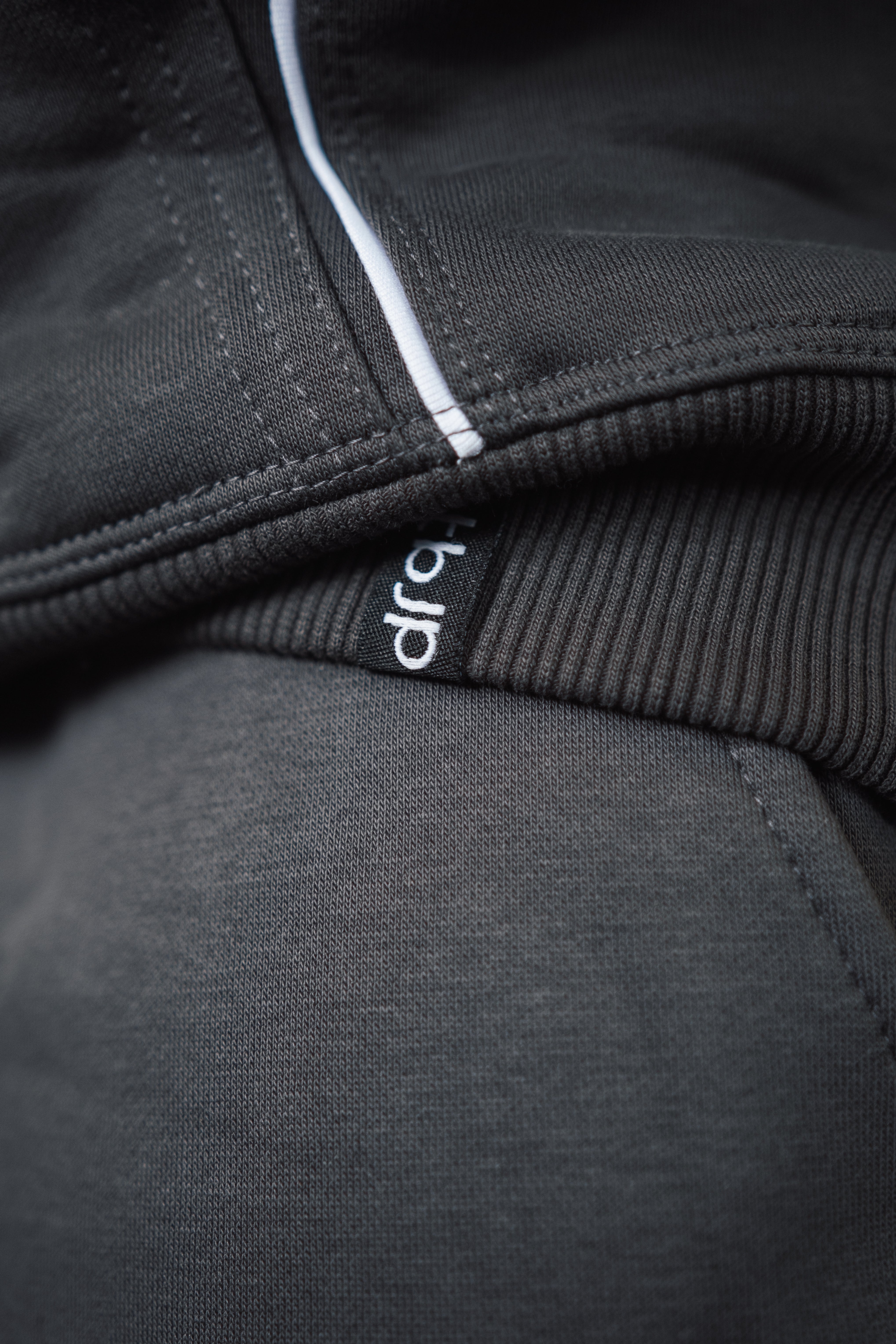 Grey Hoodie with White Piping