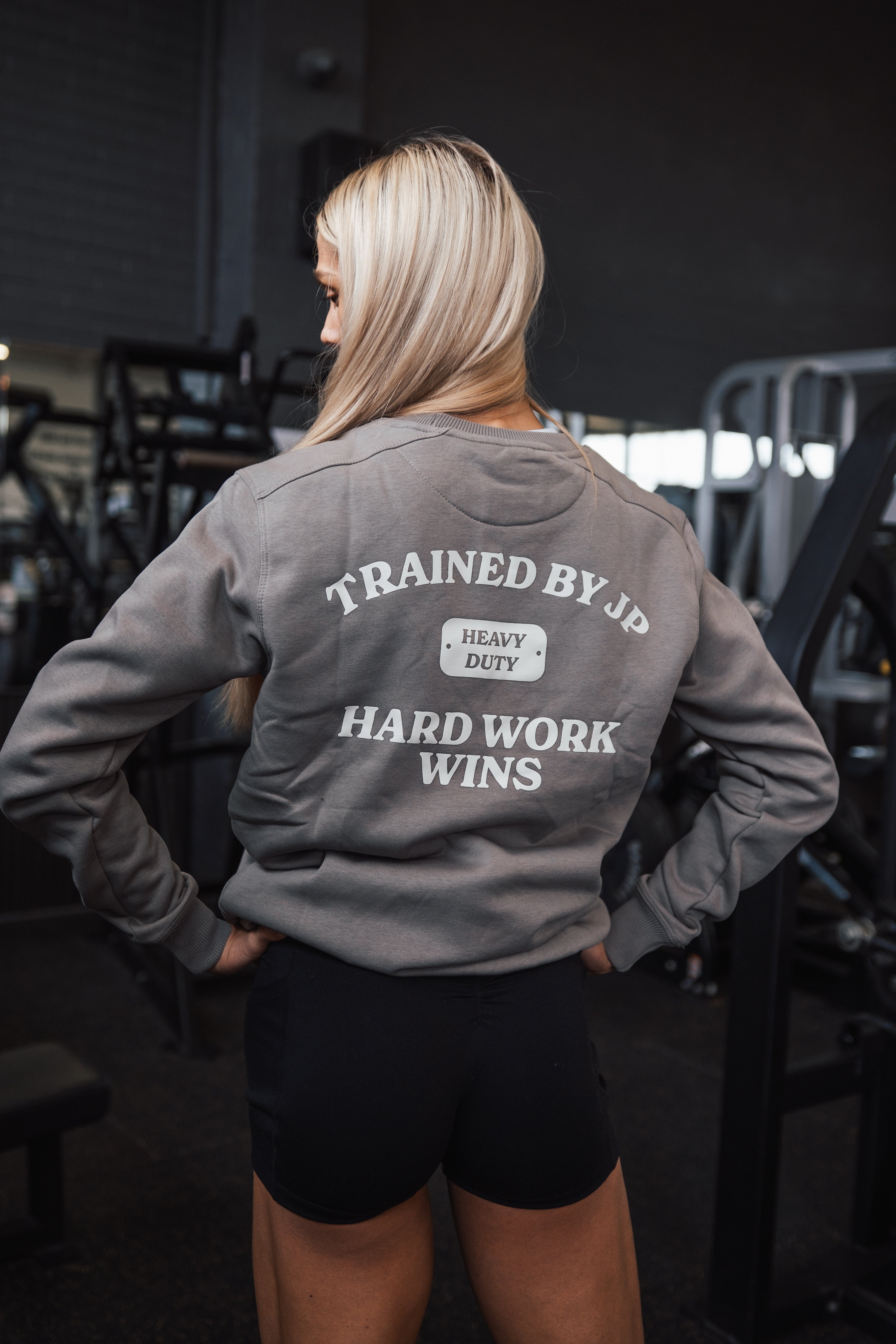 Hard Work Wins Sweater in Grey