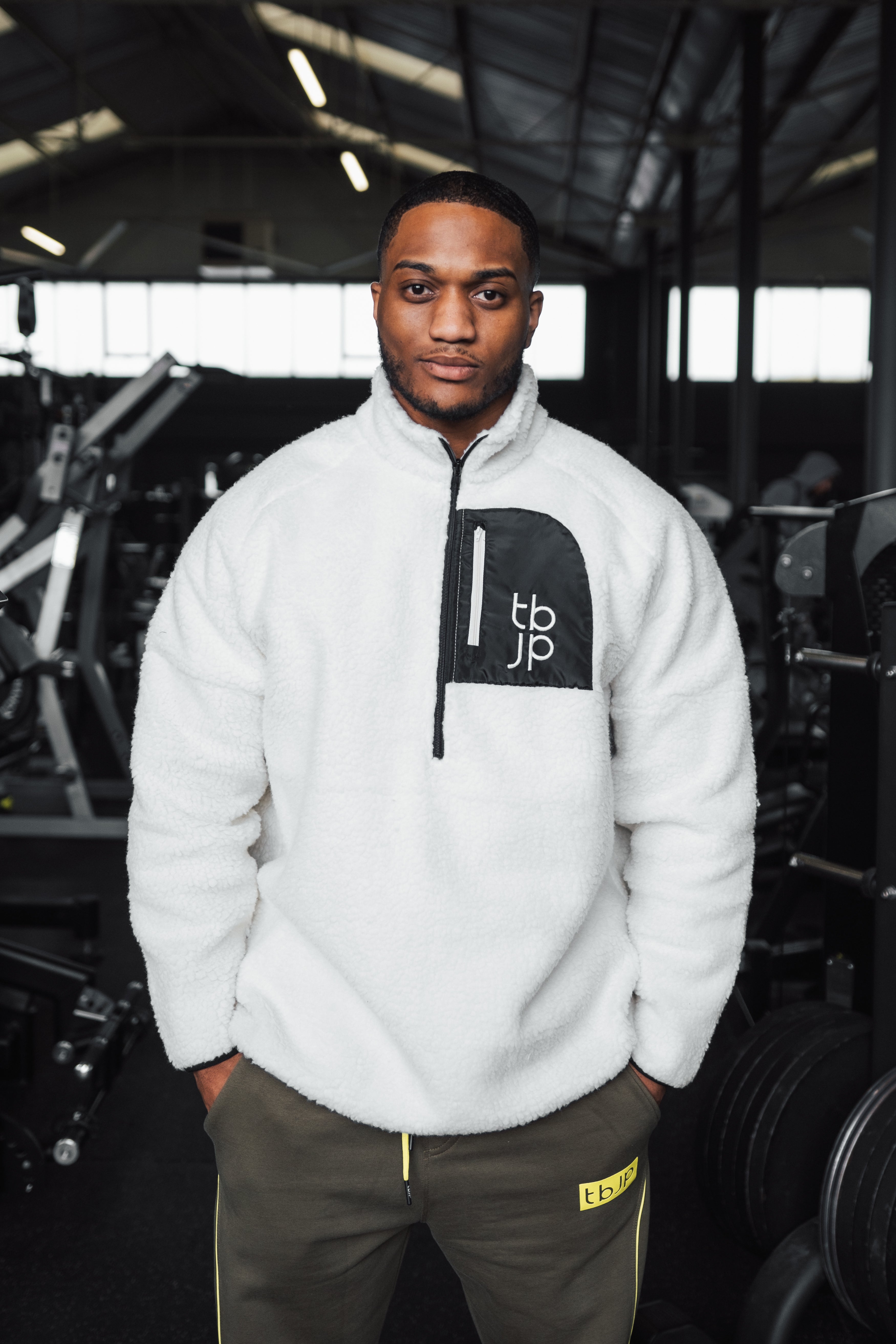 Sherpa Fleece in Cream with Patch Detail