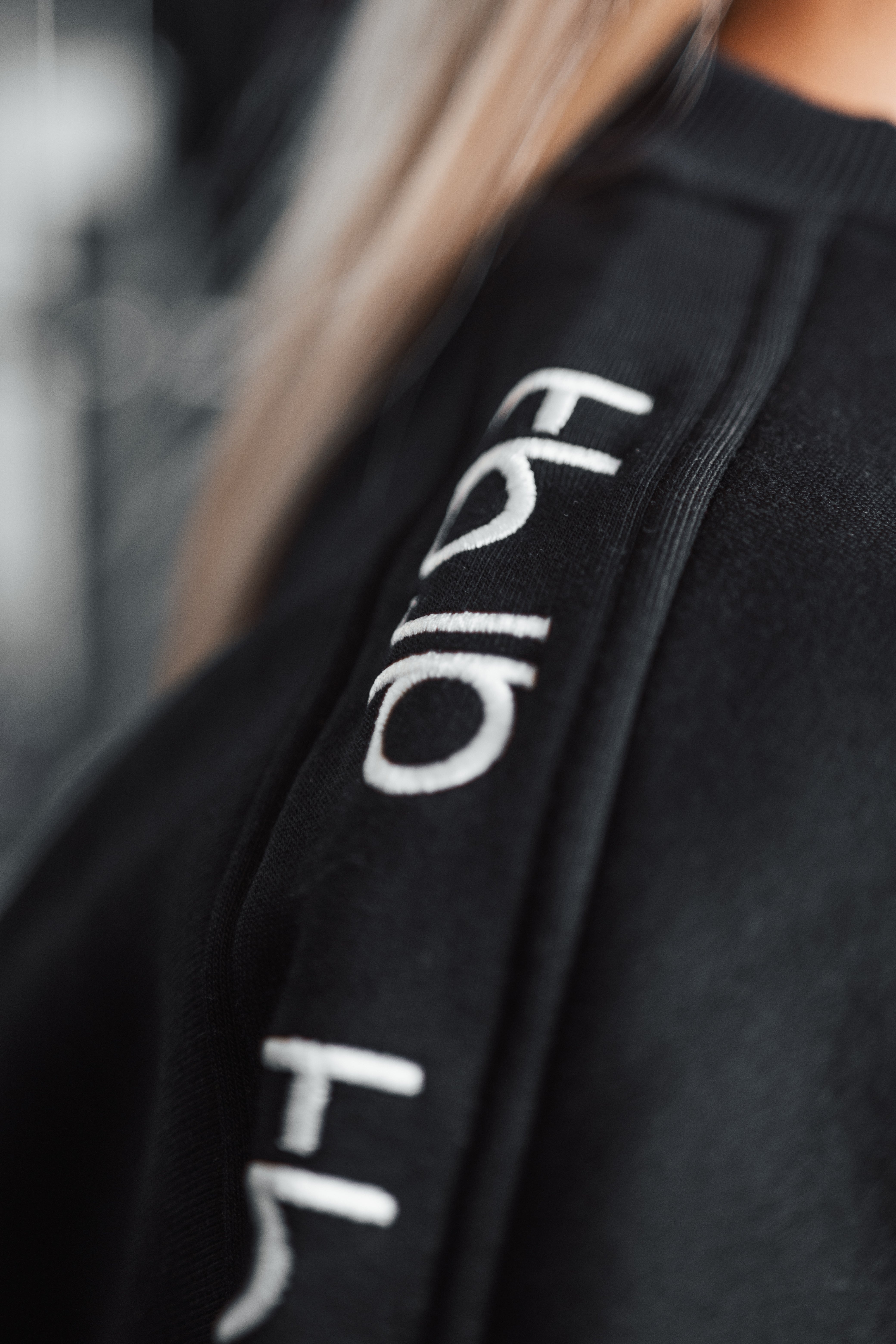 Black Sweater with Embroidered tbJP Arm Logo