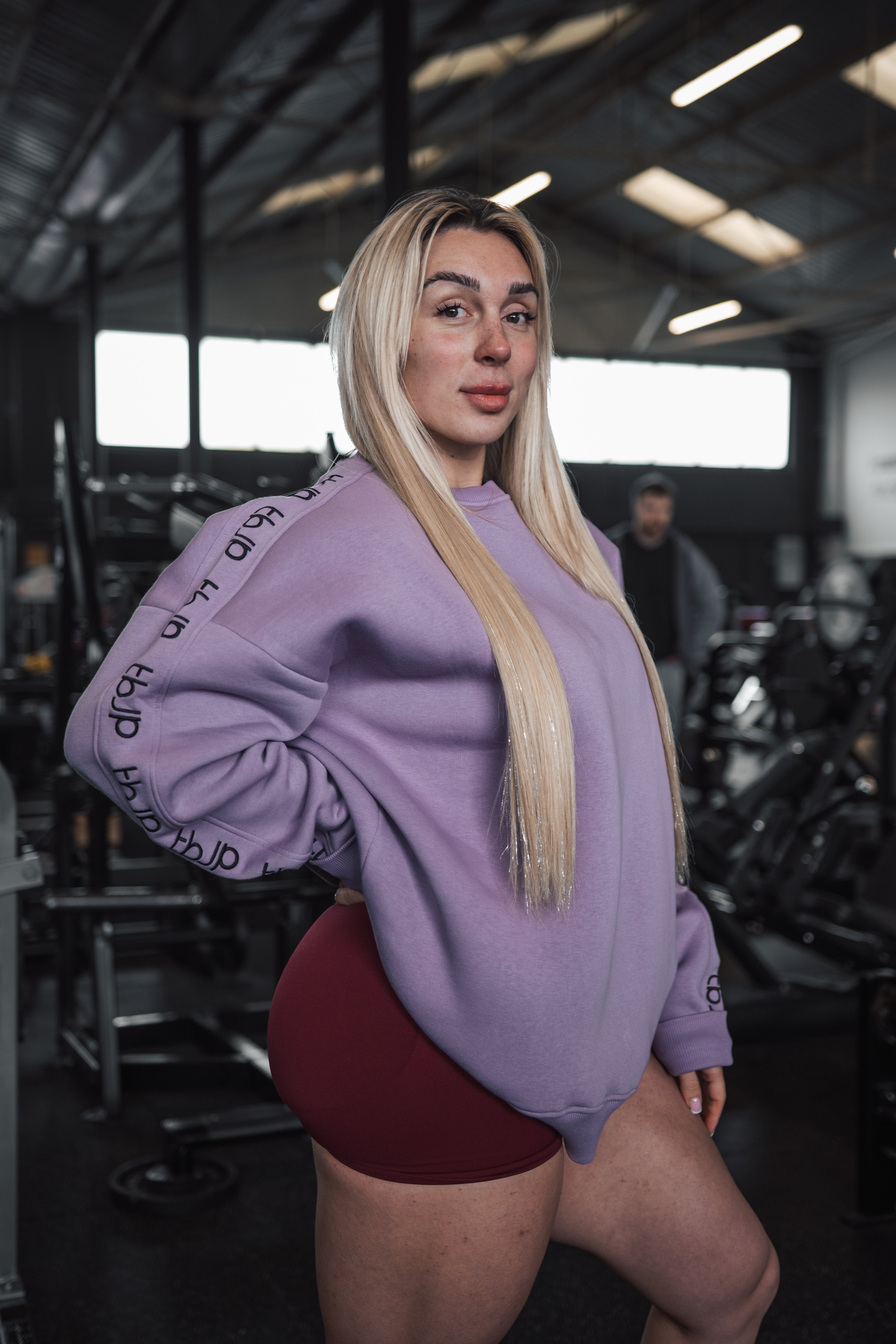 Dusky Lilac Sweater with Embroidered tbJP Arm Logo