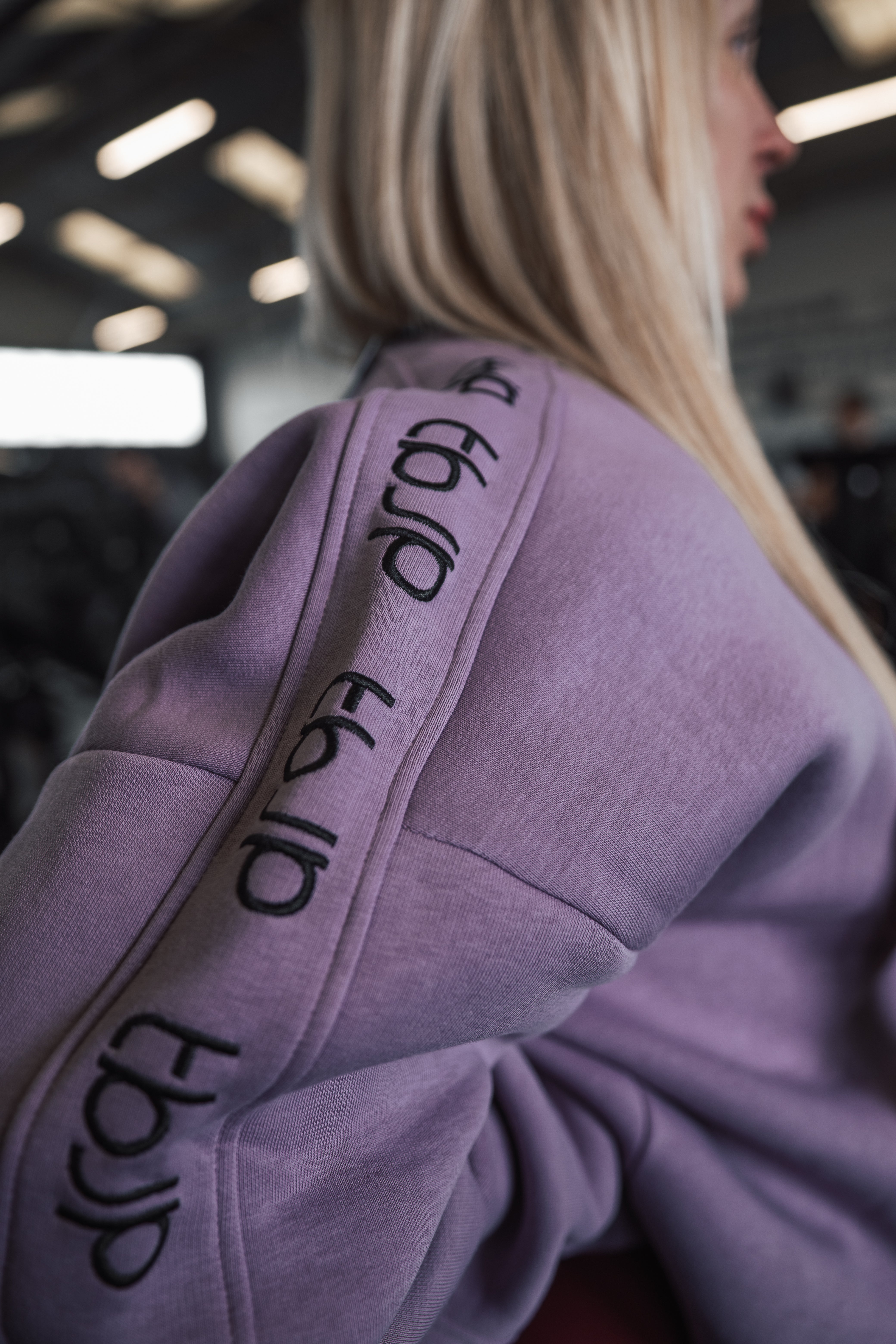 Dusky Lilac Sweater with Embroidered tbJP Arm Logo