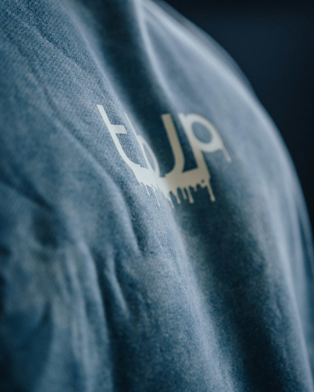 tbJP Drip Logo Sweater in Blue Green with Cream Logo