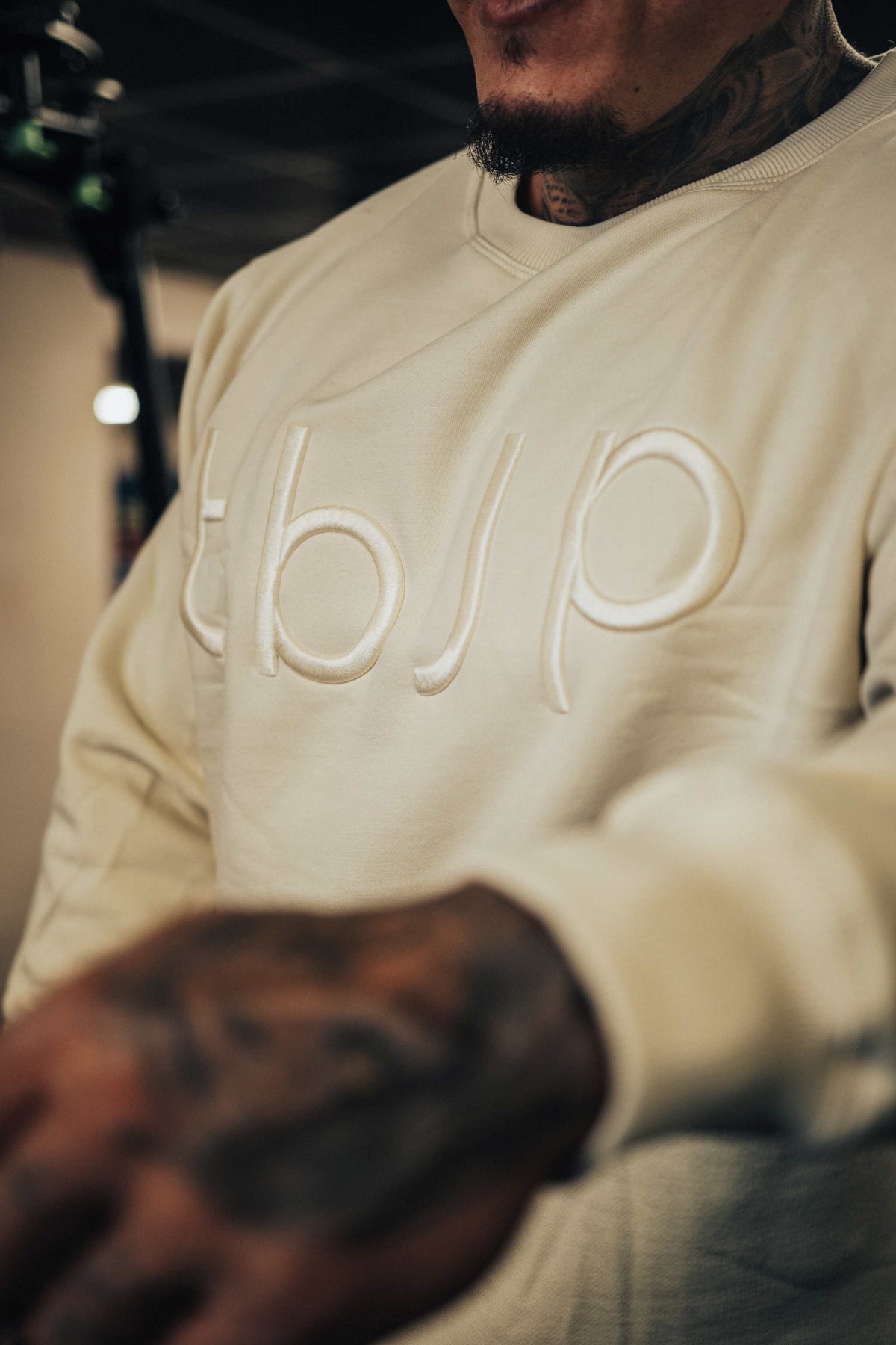 Embroidered Sweater with tbJP Logo in Cream