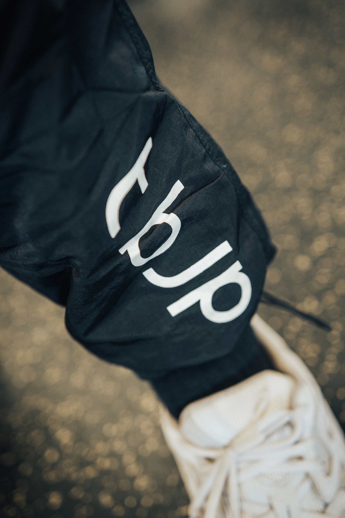 Tapered Joggers with Drawstring cord cuffs in Black