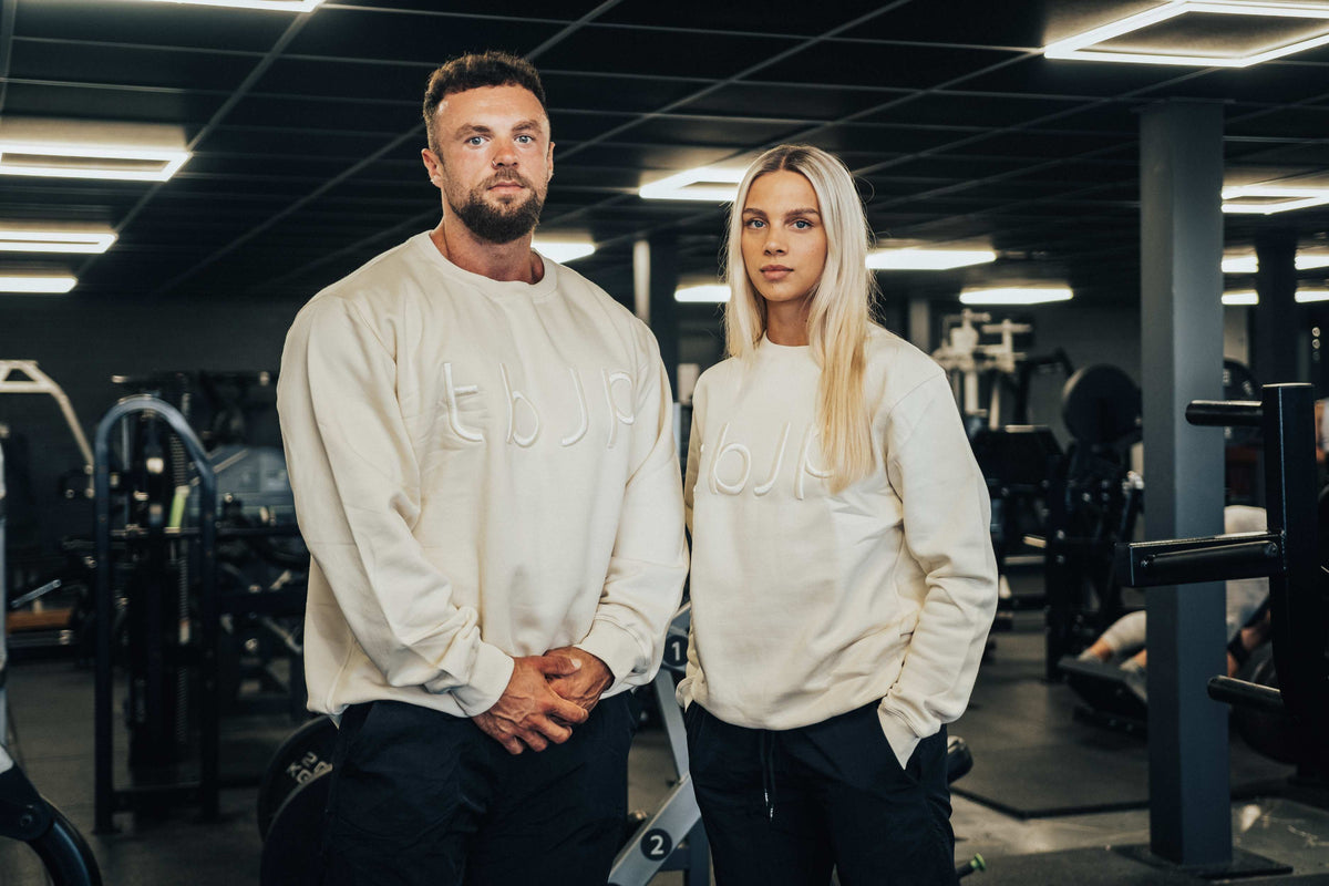 Embroidered Sweater with tbJP Logo in Cream
