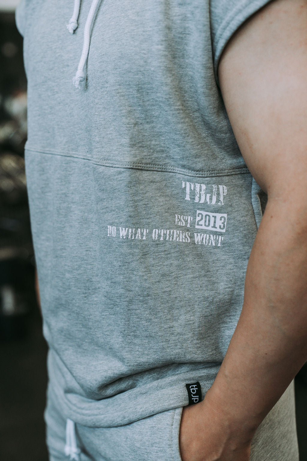 Do What Other Wont Sleeveless Hoodie in Grey