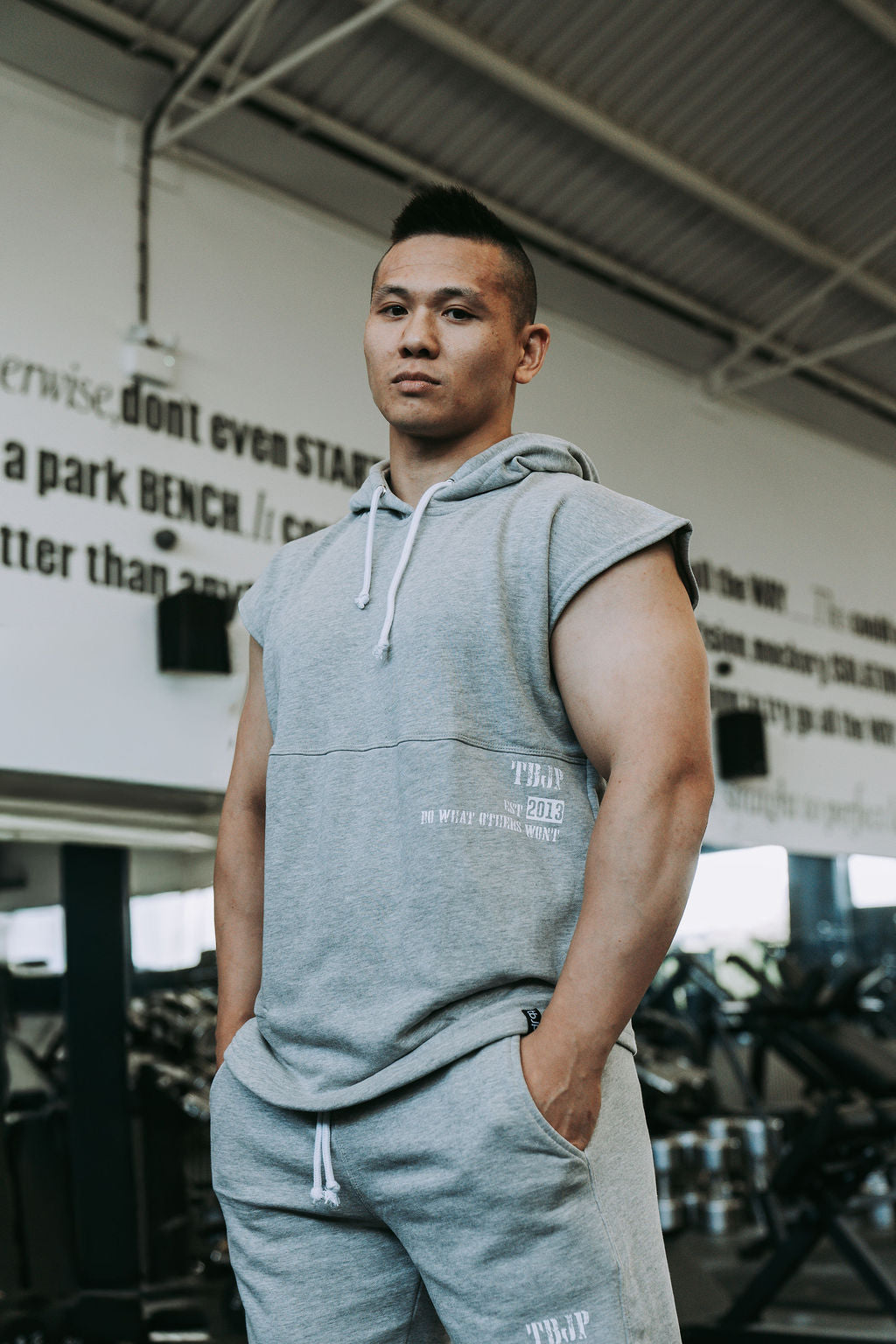 Do What Other Wont Sleeveless Hoodie in Grey