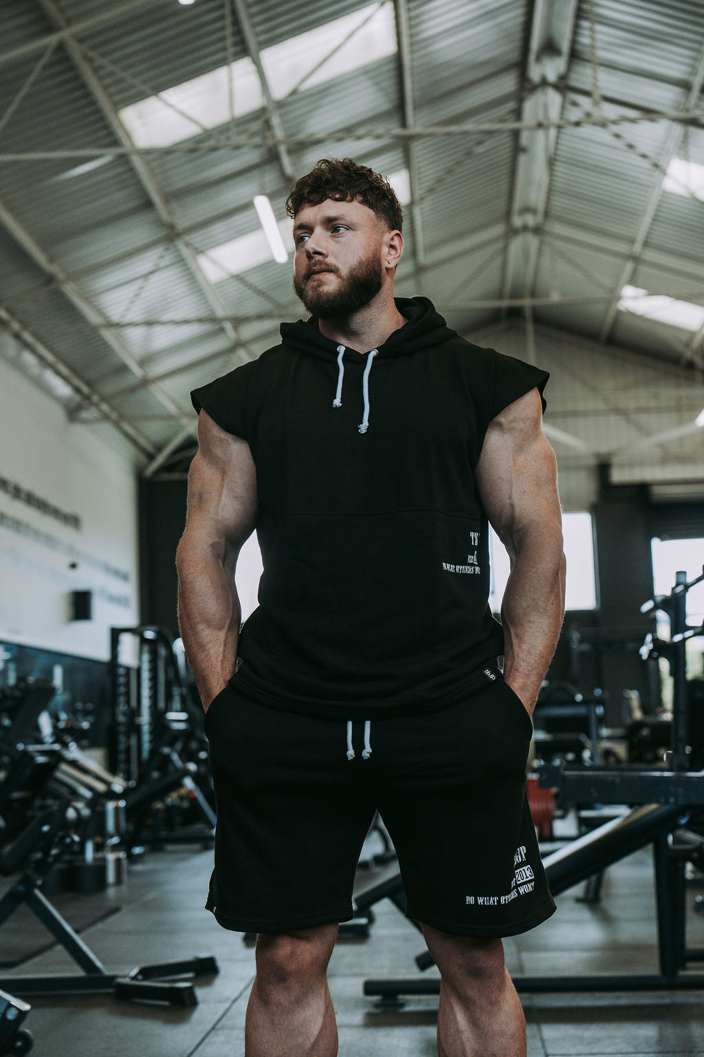 Do What Other Wont Sleeveless Hoodie in Black