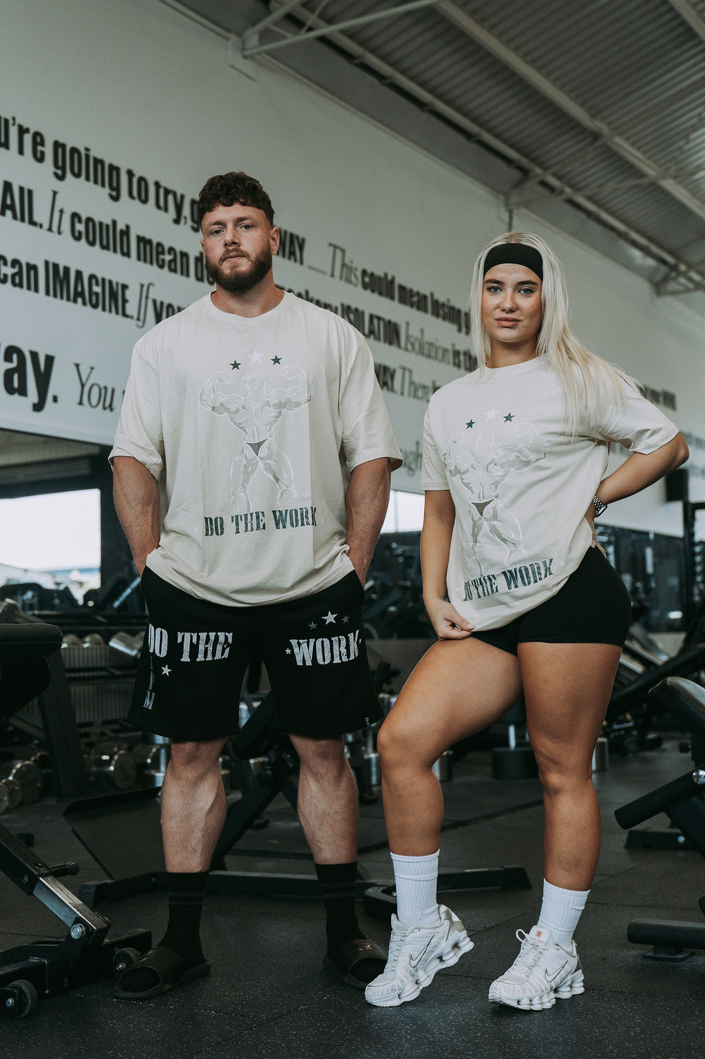 Double Bicep Tee in Cream